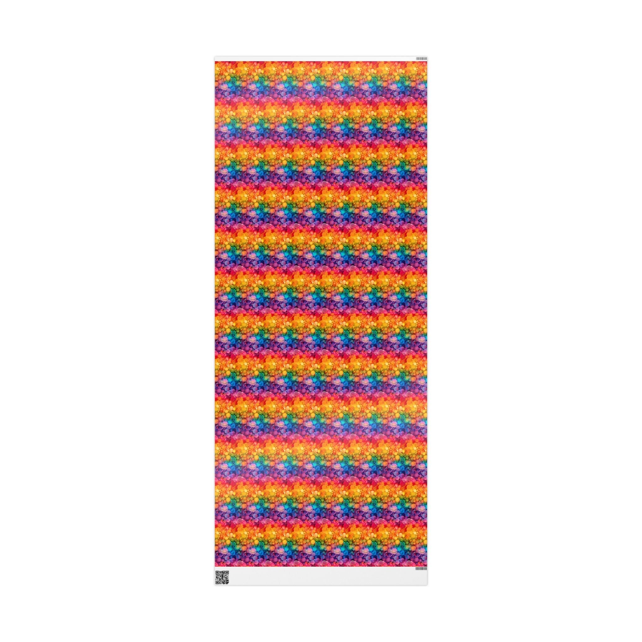 Bespattered Facade Rainbow Ink Circles Wrapping Paper | Three Sizes | Glossy or Matte