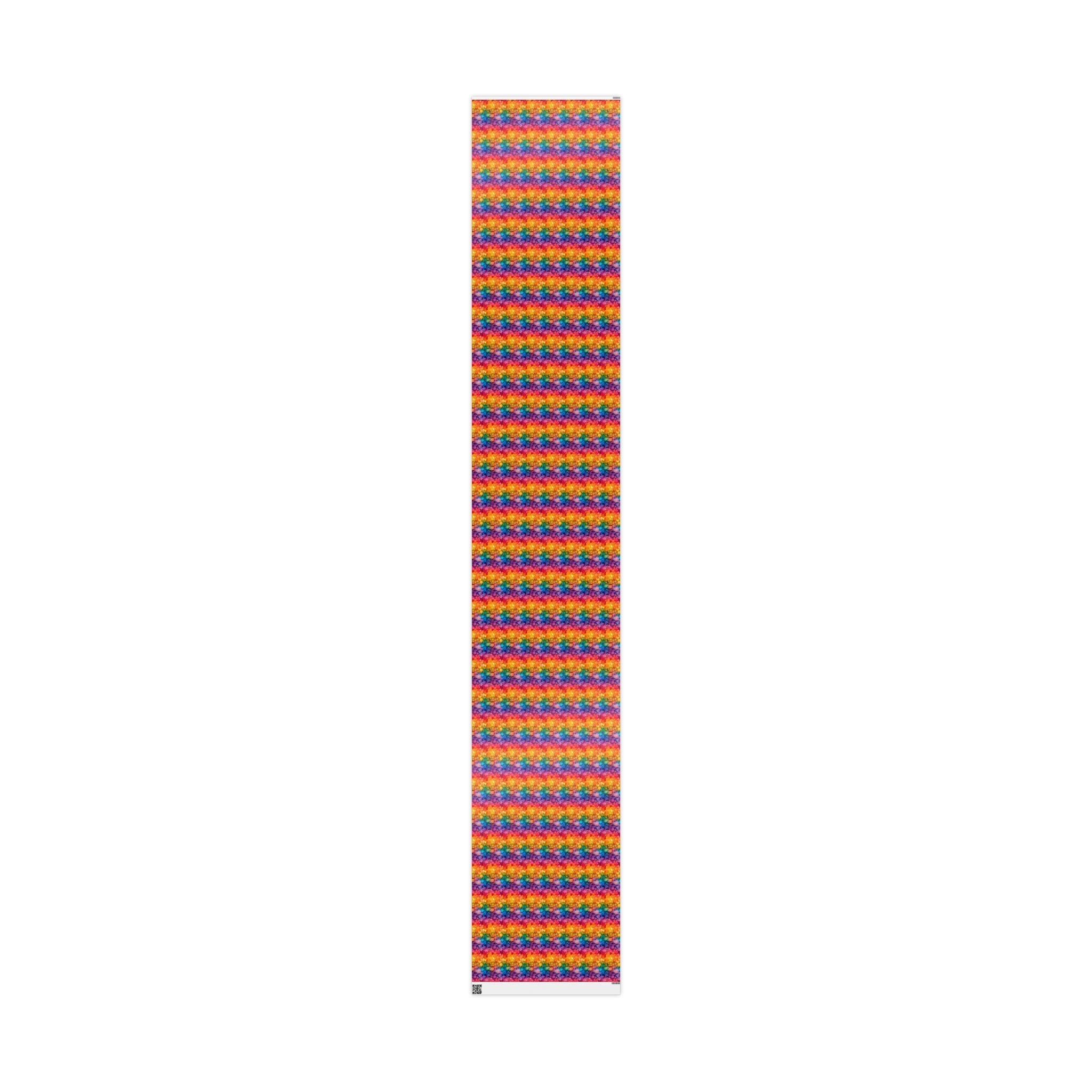 Bespattered Facade Rainbow Ink Circles Wrapping Paper | Three Sizes | Glossy or Matte