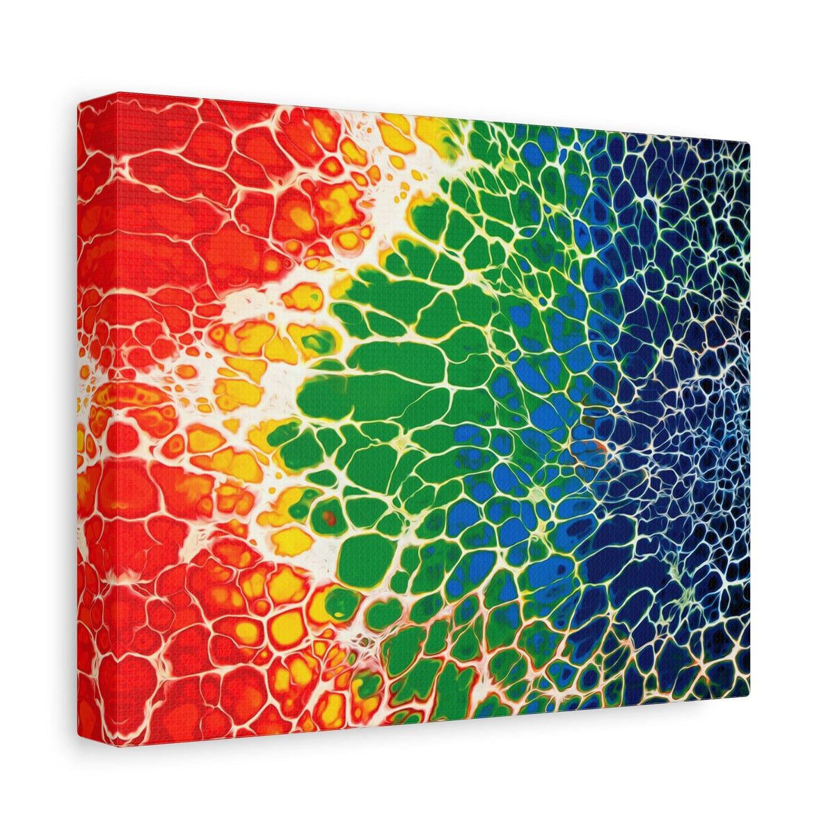 Bespattered Facade Rainbow Seaside Stretched Matte Canvas Art Prints | Multiple Sizes