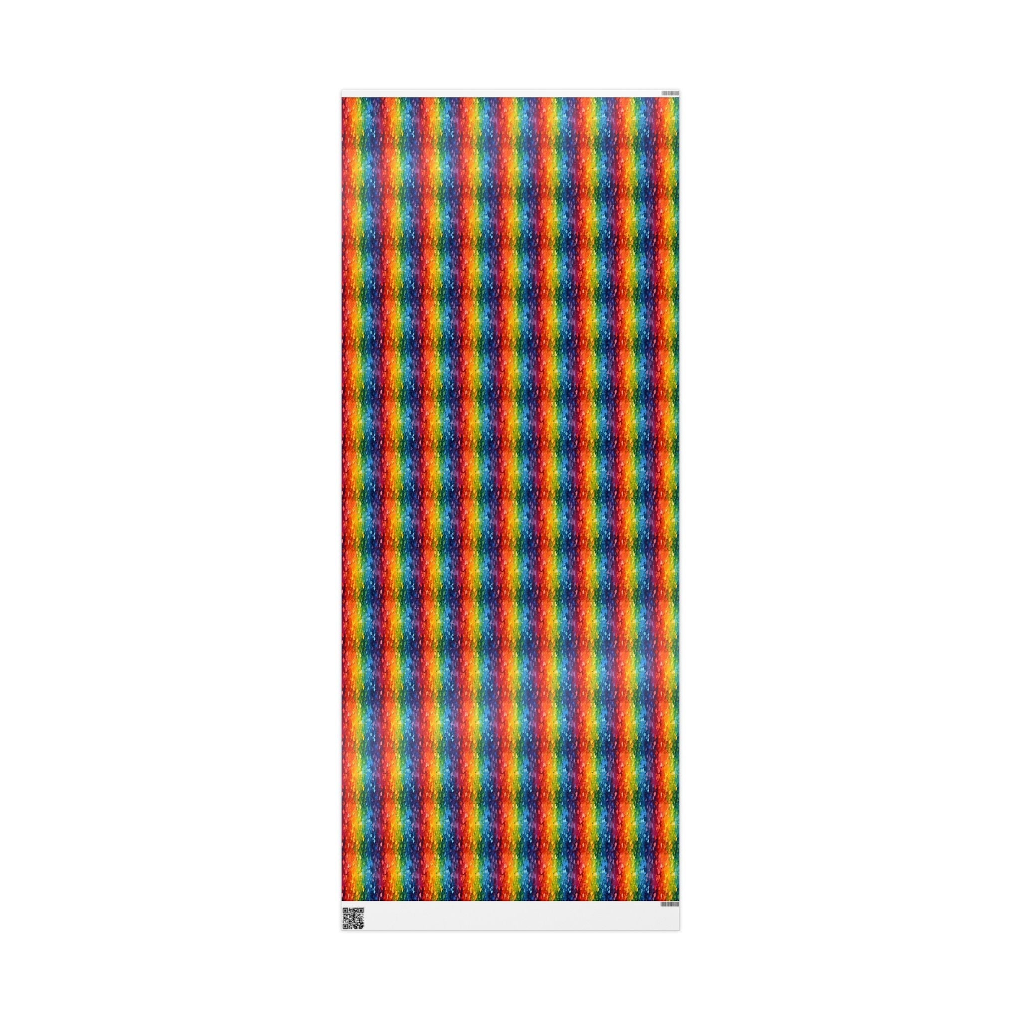 Bespattered Facade Rainbow Brushstrokes Wrapping Paper | Three Sizes | Glossy or Matte