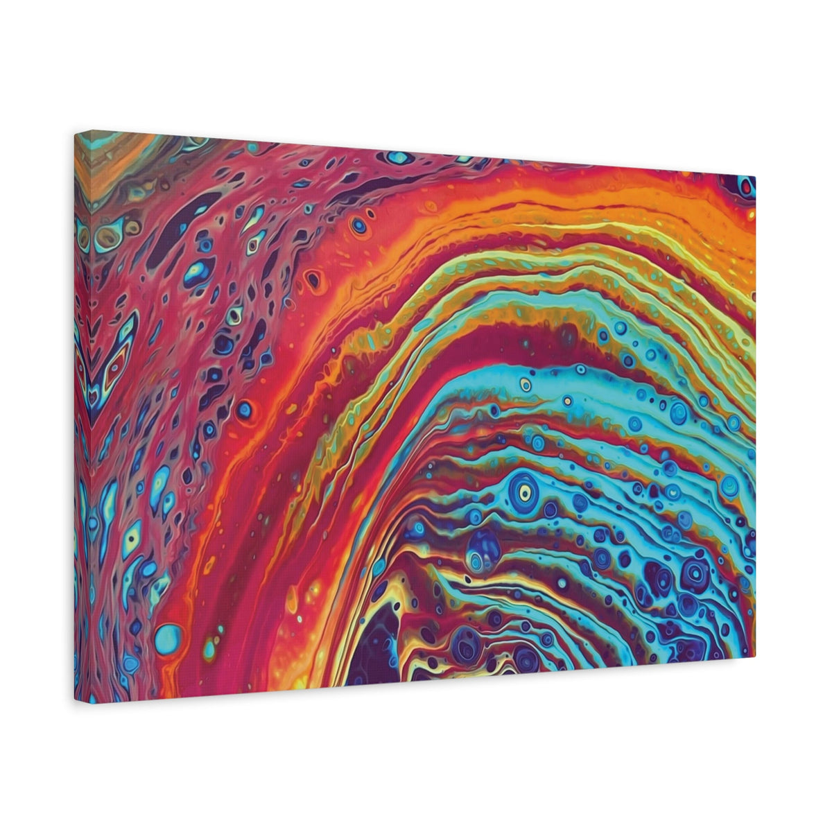 Bespattered Facade Rainbow Rings Stretched Matte Canvas Art Prints | Multiple Sizes