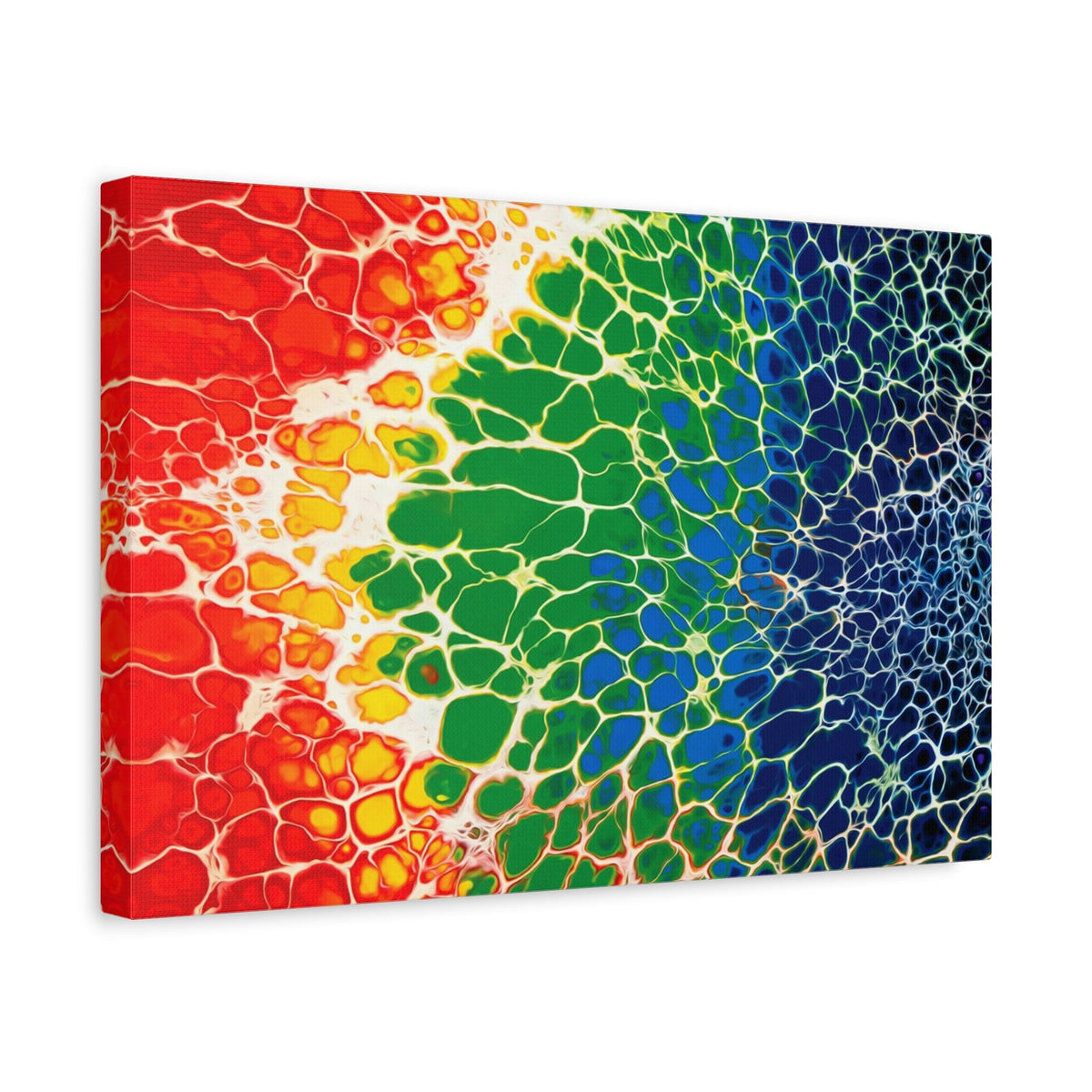 Bespattered Facade Rainbow Seaside Stretched Matte Canvas Art Prints | Multiple Sizes