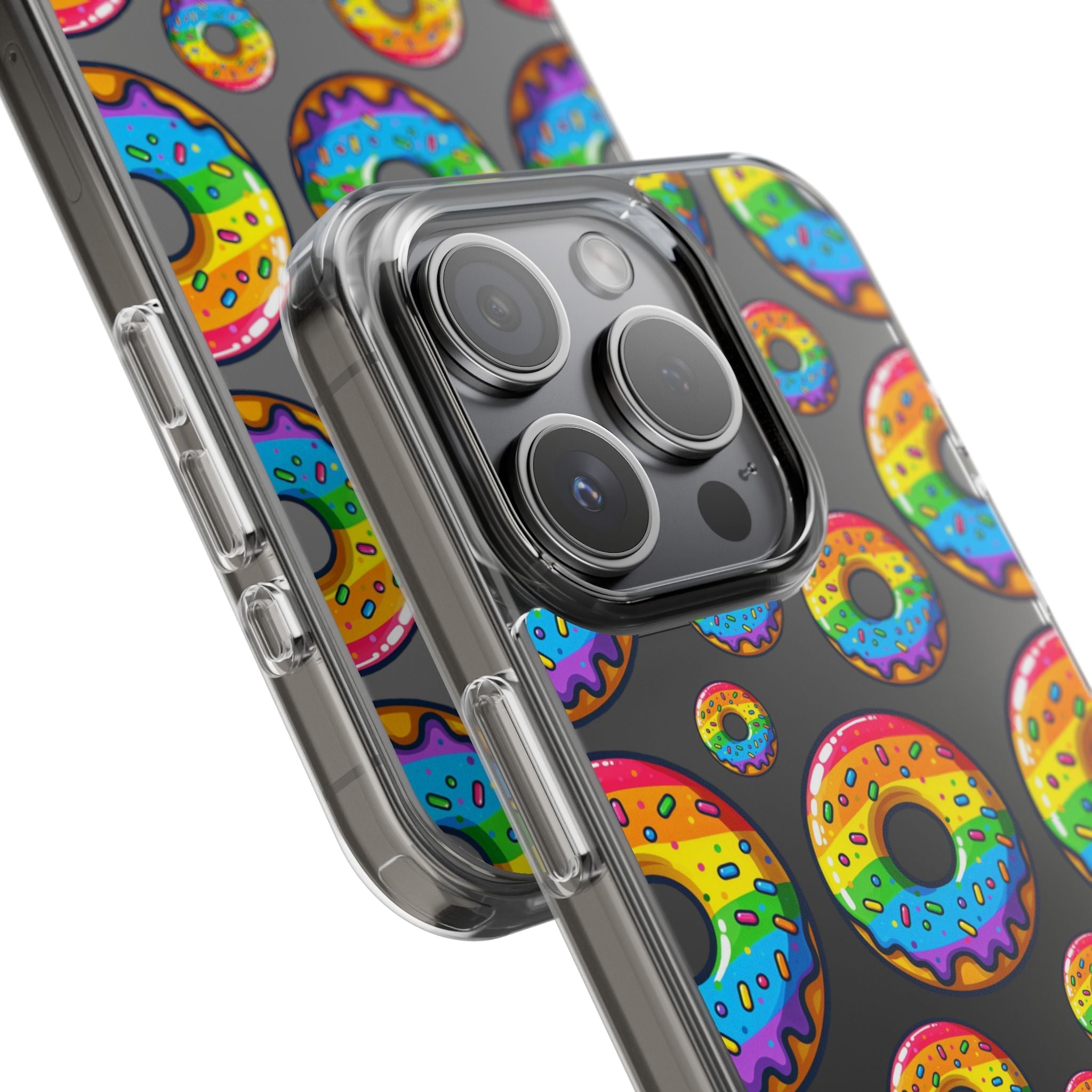 Bespattered Facade Rainbow Sprinkle Donut Clear Case