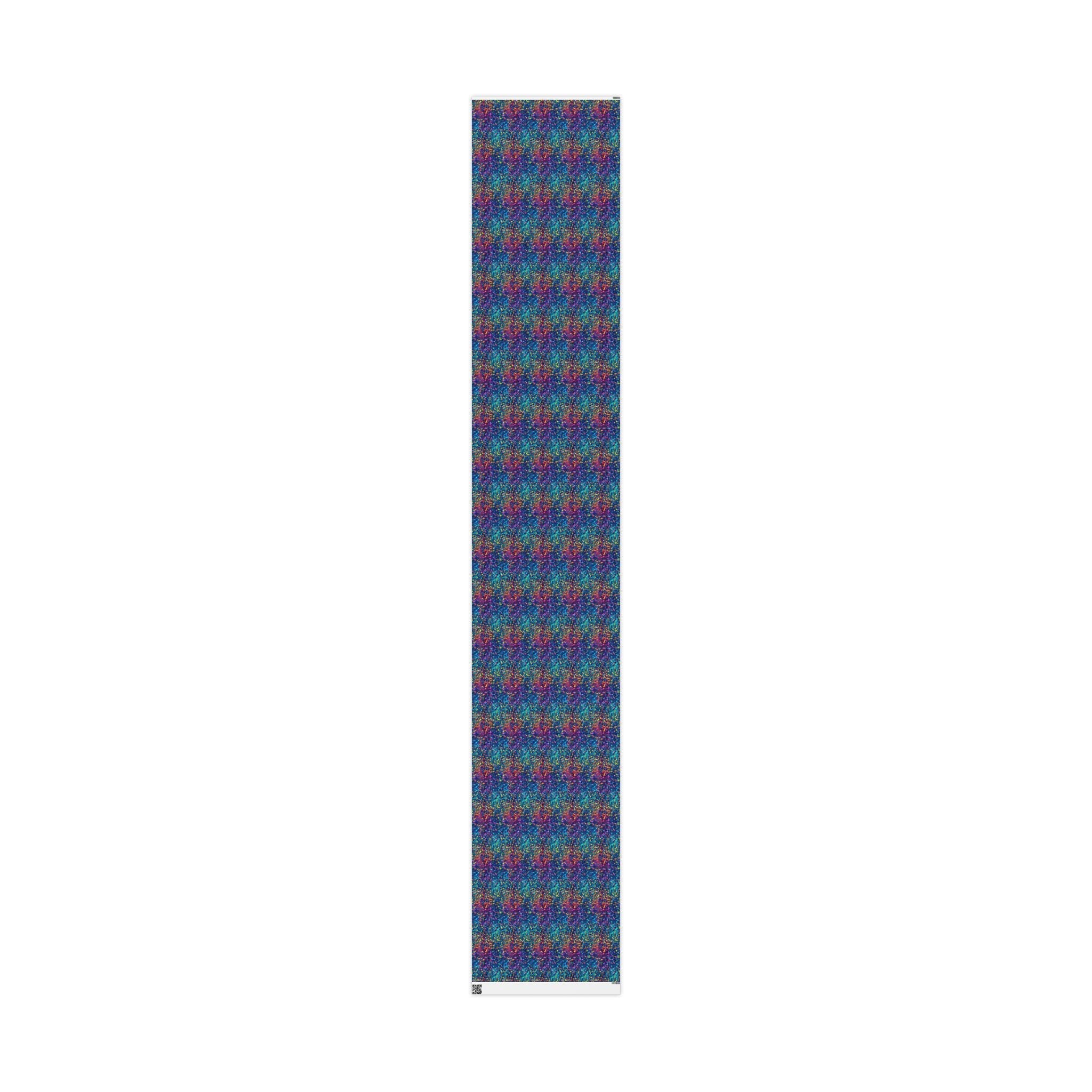 Bespattered Facade Party Time Rainbow Confetti Dots Wrapping Paper | Three Sizes | Glossy or Matte