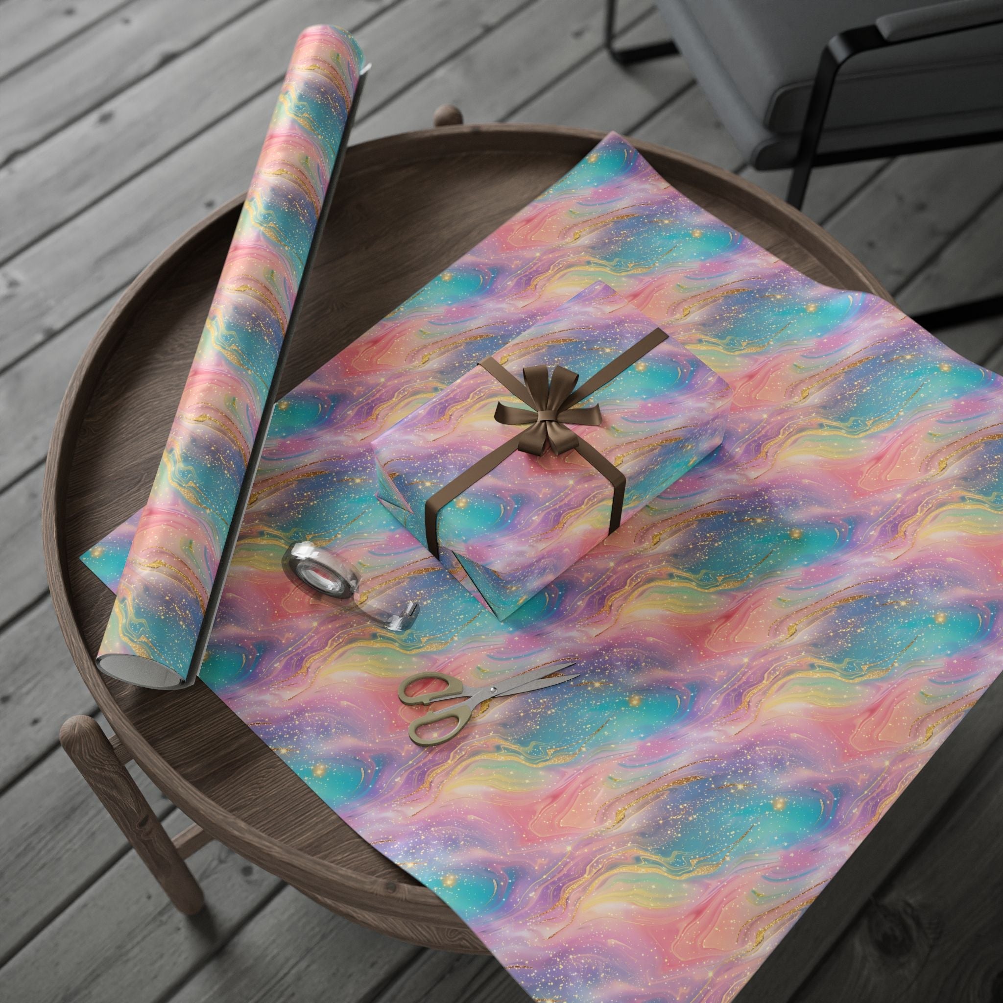 Bespattered Facade Pastel Dreams Wrapping Paper | Three Sizes | Glossy or Matte