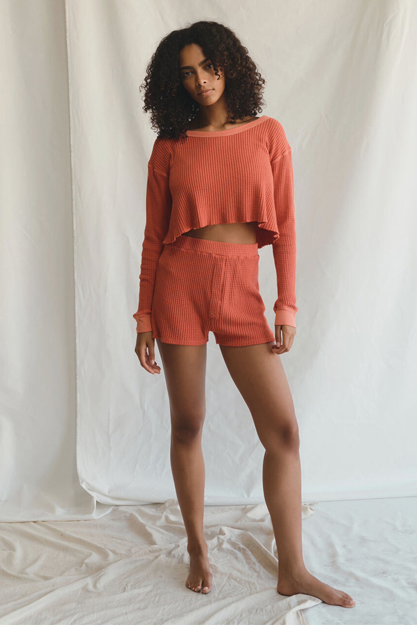 Sunrise Waffle Crop Top