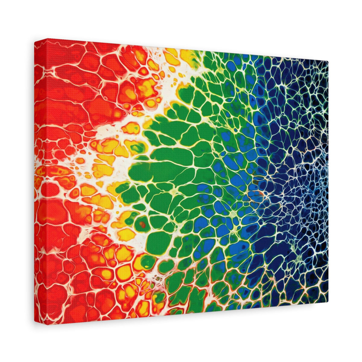 Bespattered Facade Rainbow Seaside Stretched Matte Canvas Art Prints | Multiple Sizes