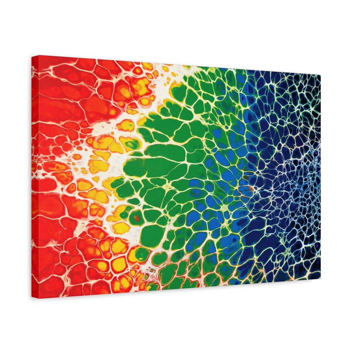 Bespattered Facade Rainbow Seaside Stretched Matte Canvas Art Prints | Multiple Sizes