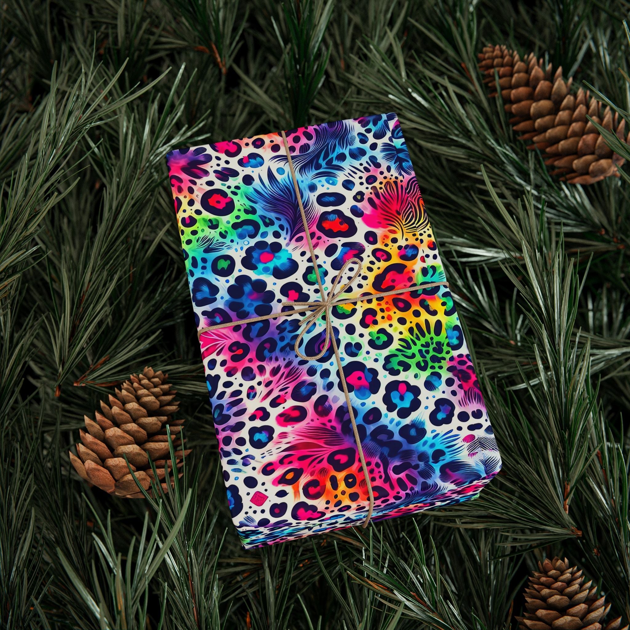 Bespattered Facade Colorful Animal Print Wrapping Paper | Three Sizes | Glossy or Matte