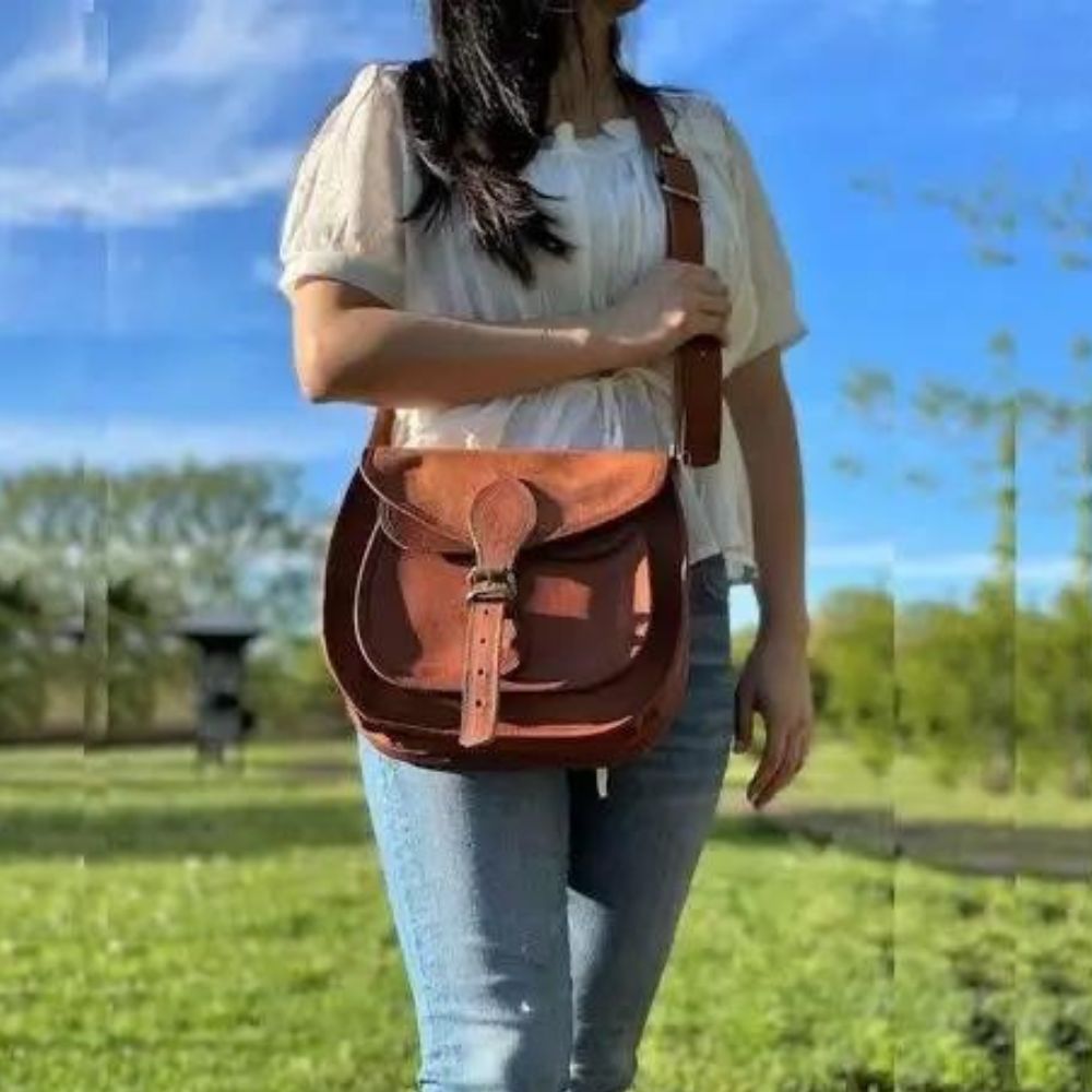 Rustic Leather Satchel Bag