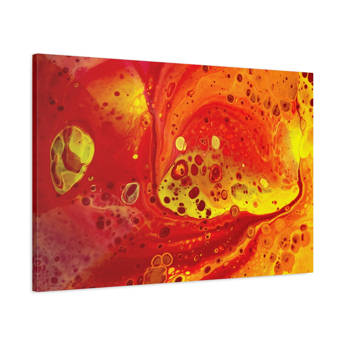 Bespattered Facade Flamin' Hot Stretched Matte Canvas Art Prints | Multiple Sizes
