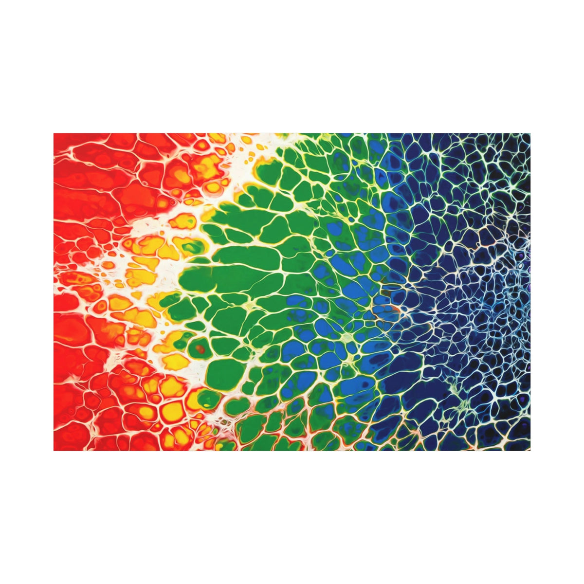 Bespattered Facade Rainbow Seaside Stretched Matte Canvas Art Prints | Multiple Sizes