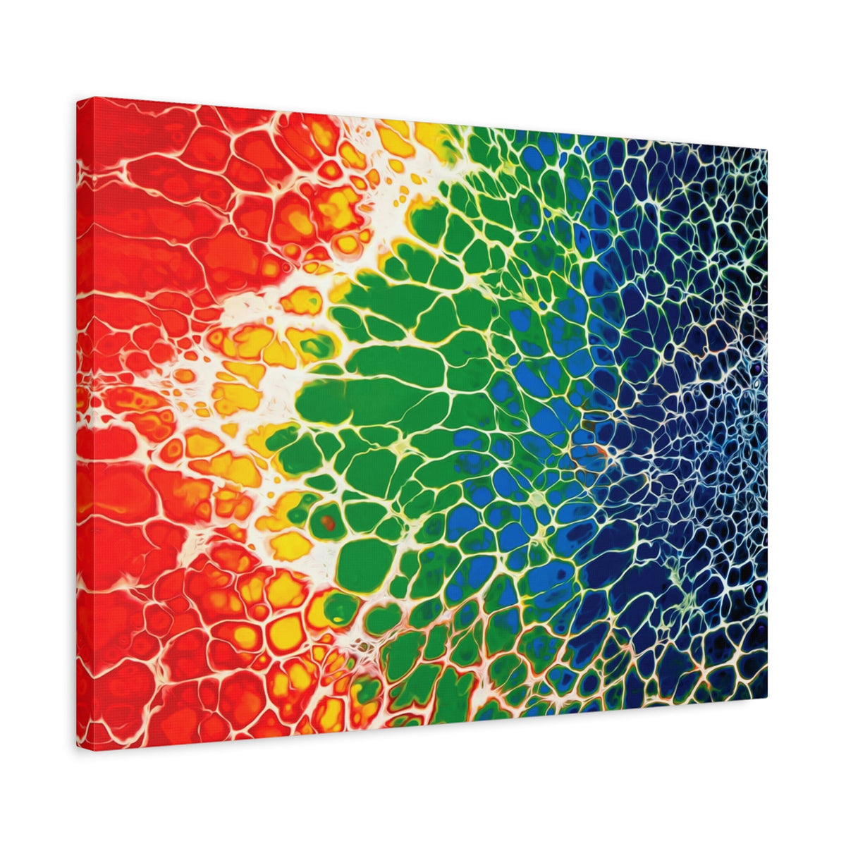 Bespattered Facade Rainbow Seaside Stretched Matte Canvas Art Prints | Multiple Sizes