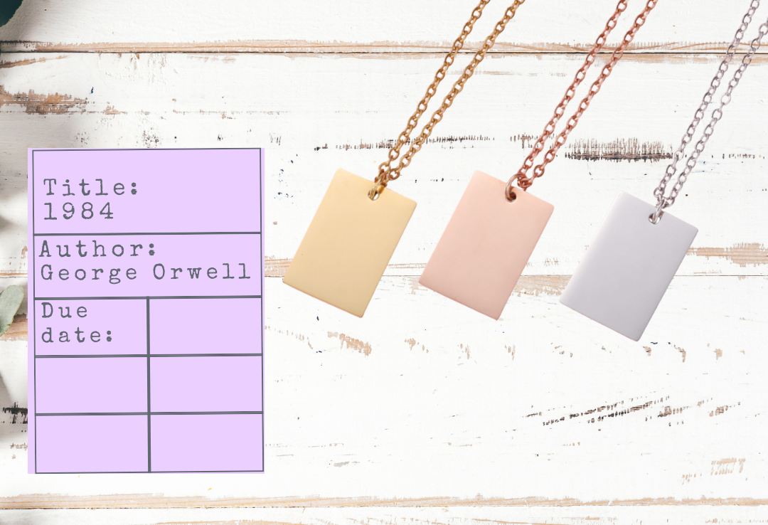 Banned Books Necklace | Library Card Charm | Book Lover Gift for Readers