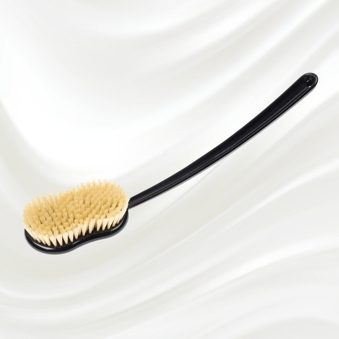 Natural Bristle Shower Back Brush - Long Handle for Full Back Exfoliation (48cm)