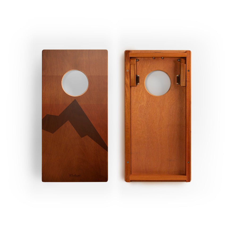 1ft x 2ft Graphic Wood Travel Cornhole Set | Modern Angle Collection