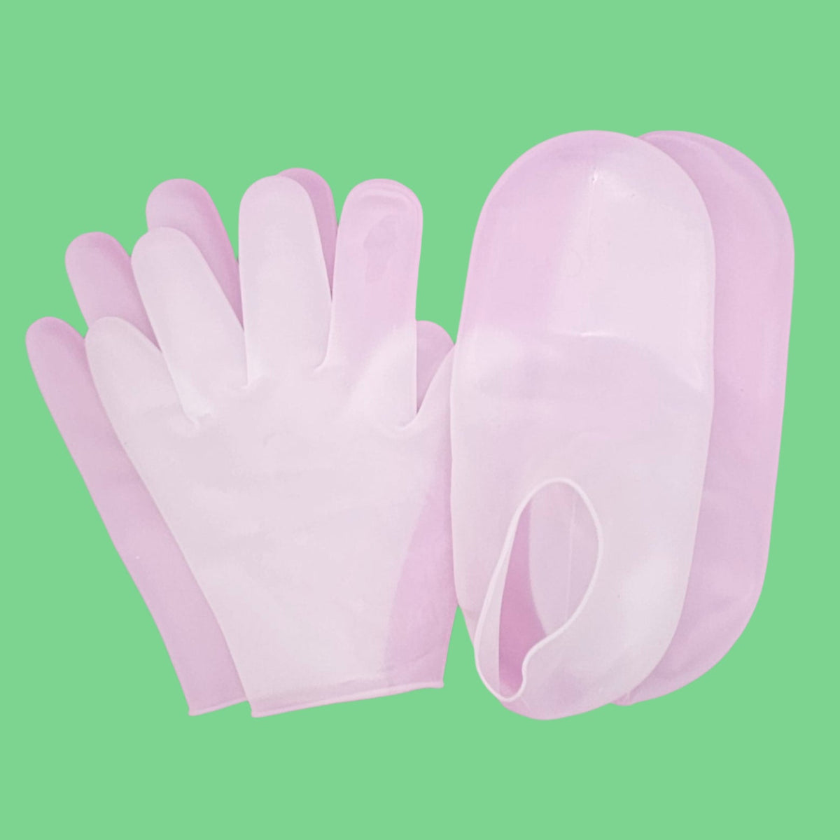 Silicone Gel Moisturizing Socks & Gloves Set for Healing Cracked Hands & Feet