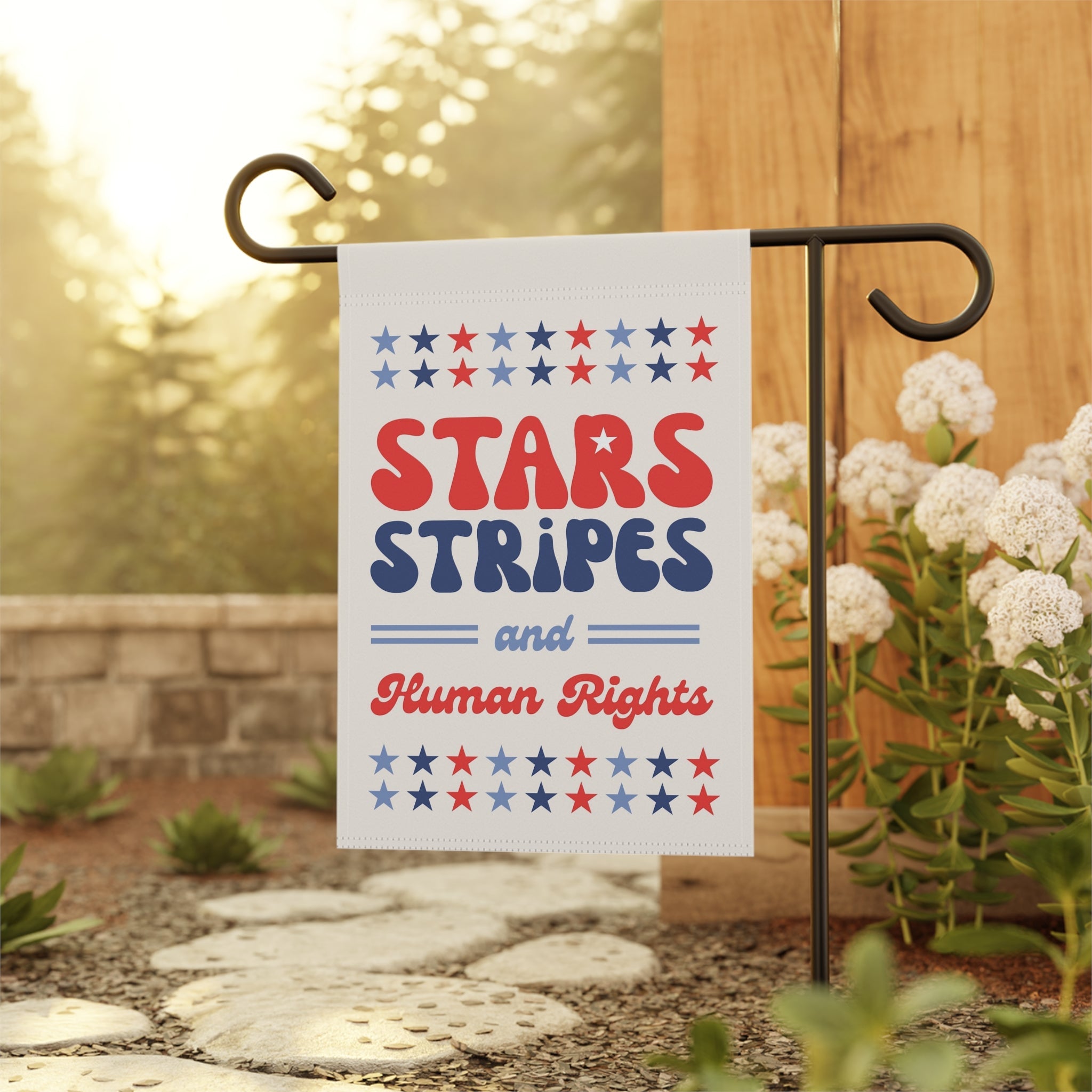 Stars Stripes and Human Rights Retro Flag