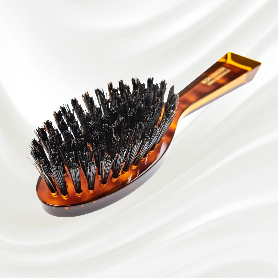 Jaspè Oval Boar Bristle Brush - Natural Shine & Scalp Stimulation for Hair & Beard