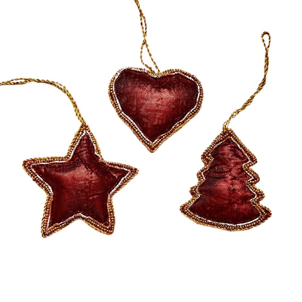 Beaded Holiday Ornaments - Set of 3