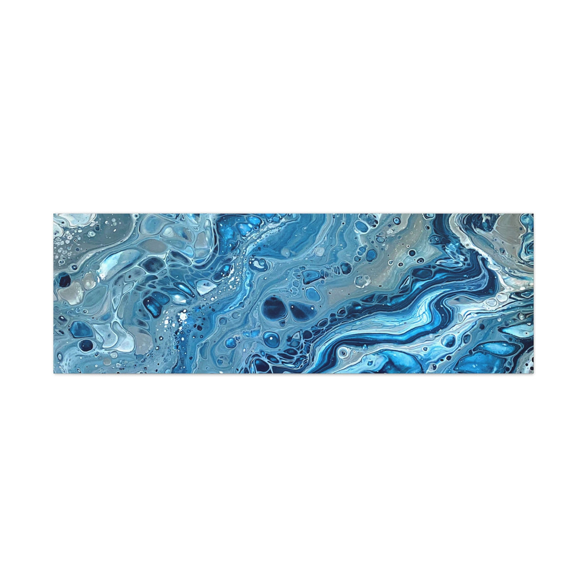 Bespattered Facade Blue Marble Stretched Matte Canvas Art Prints | Multiple Sizes