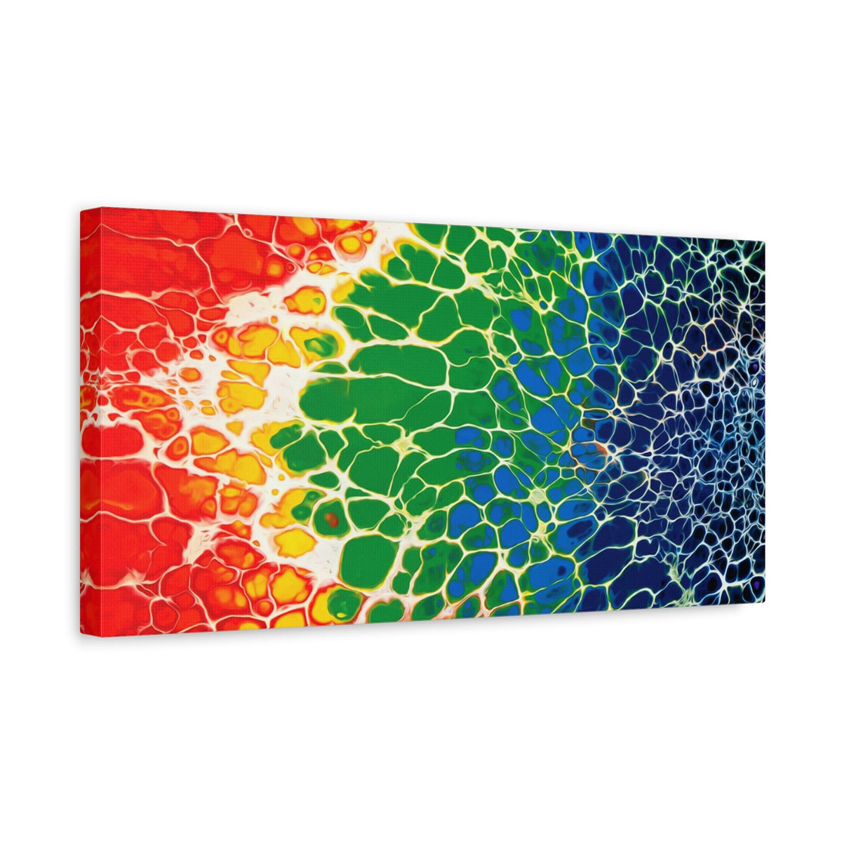 Bespattered Facade Rainbow Seaside Stretched Matte Canvas Art Prints | Multiple Sizes