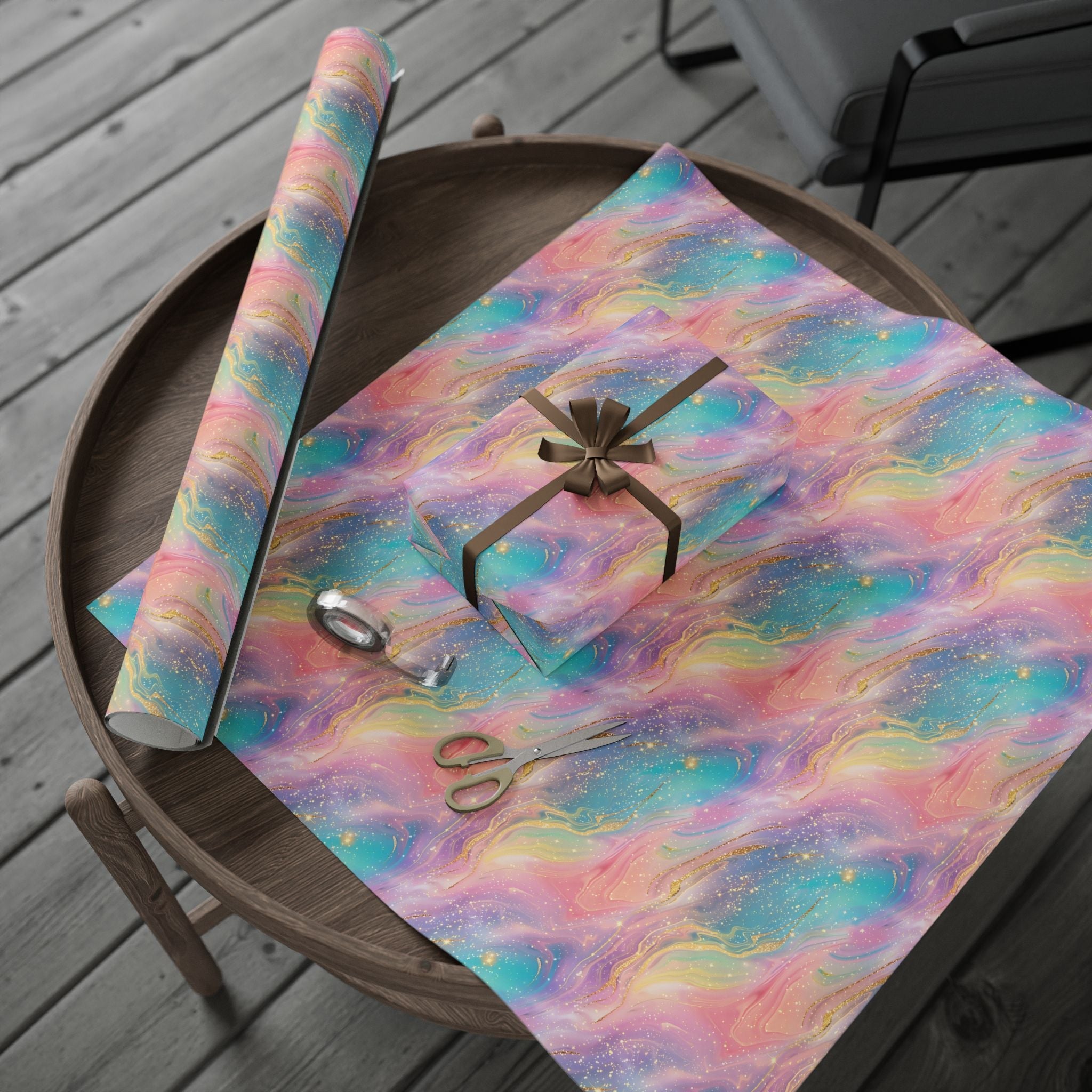 Bespattered Facade Pastel Dreams Wrapping Paper | Three Sizes | Glossy or Matte
