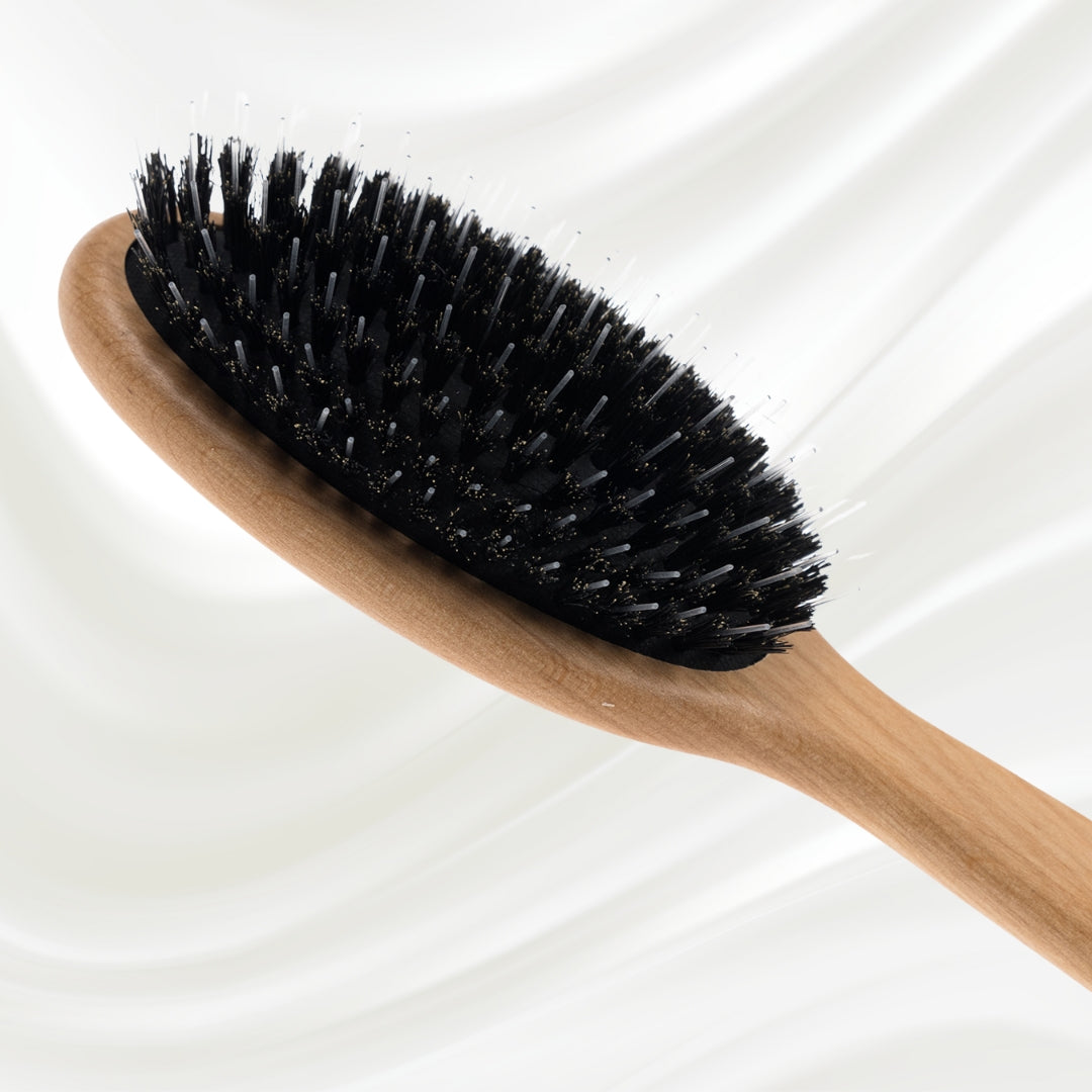 Legno Alder Wood Hair Brush - Boar Bristles & Nylon Pins for Normal to Thick Hair