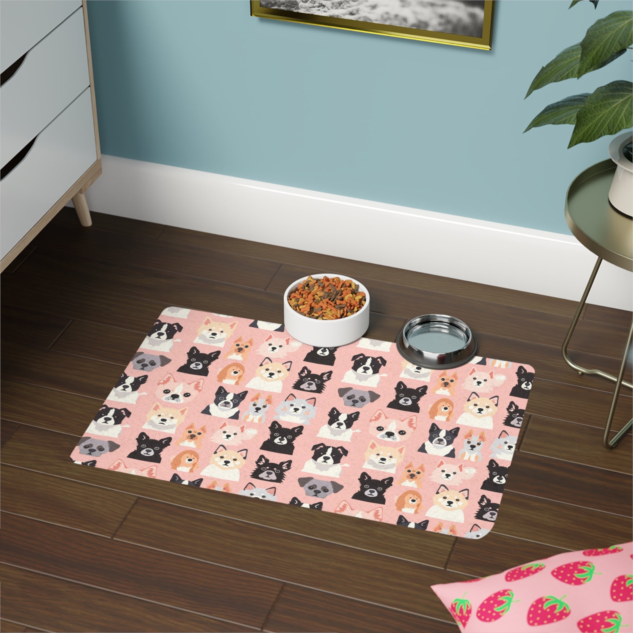 Bespattered Facade "I'm Here With My Posse" Pet Food Mat