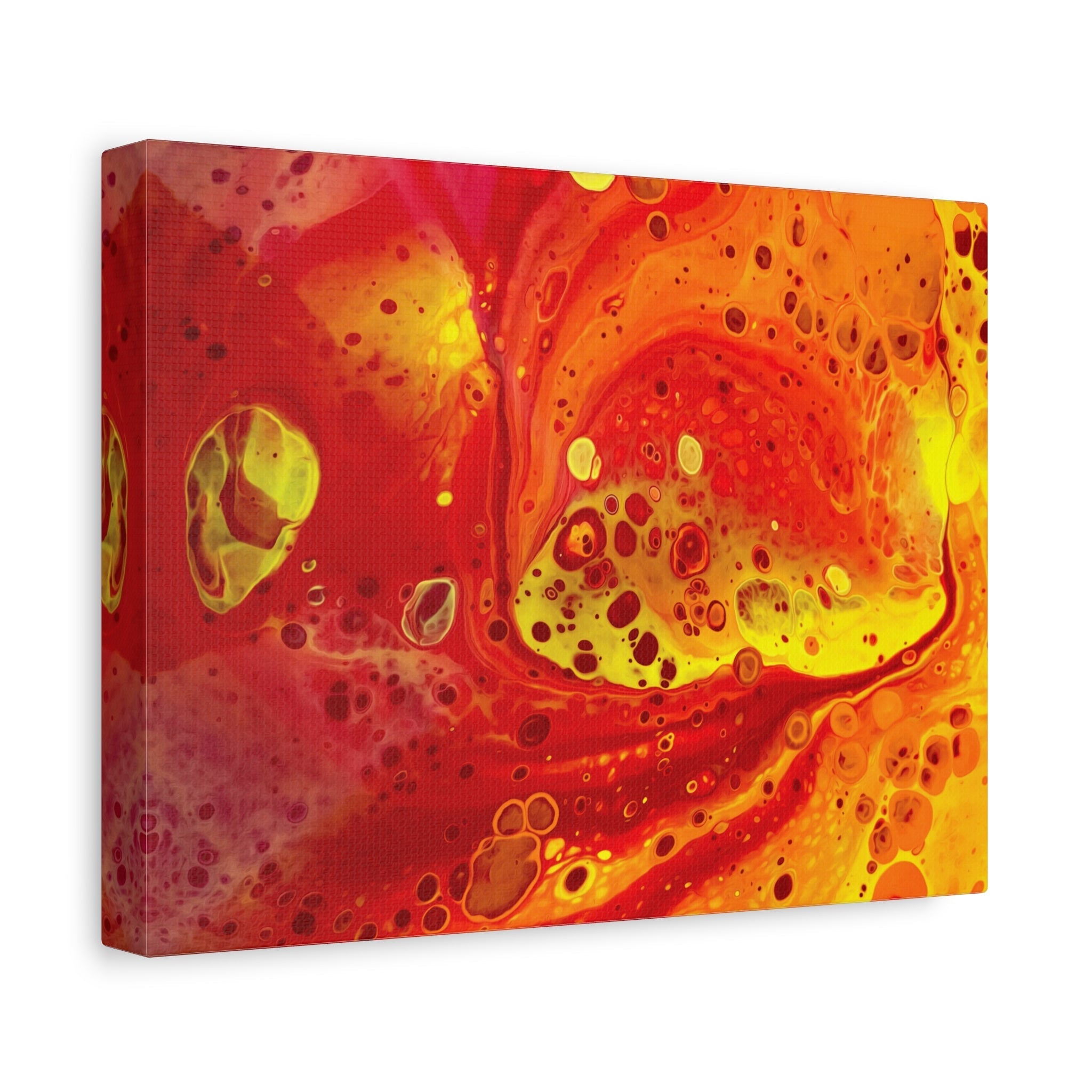 Bespattered Facade Flamin' Hot Stretched Matte Canvas Art Prints | Multiple Sizes