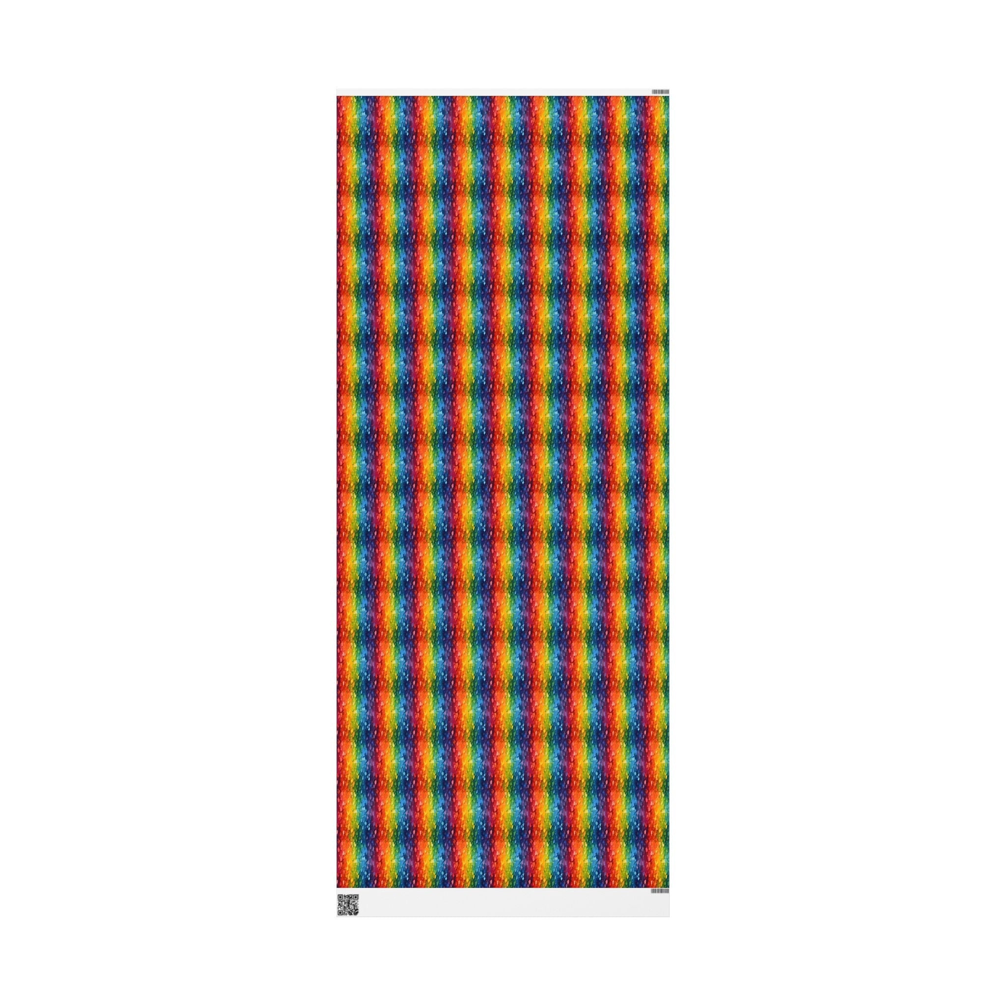 Bespattered Facade Rainbow Brushstrokes Wrapping Paper | Three Sizes | Glossy or Matte