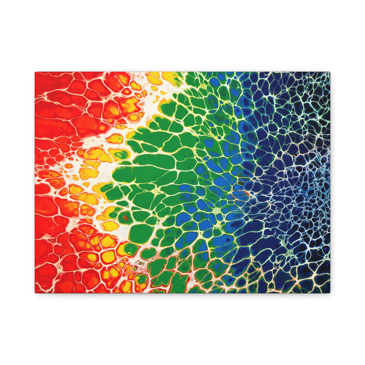 Bespattered Facade Rainbow Seaside Stretched Matte Canvas Art Prints | Multiple Sizes