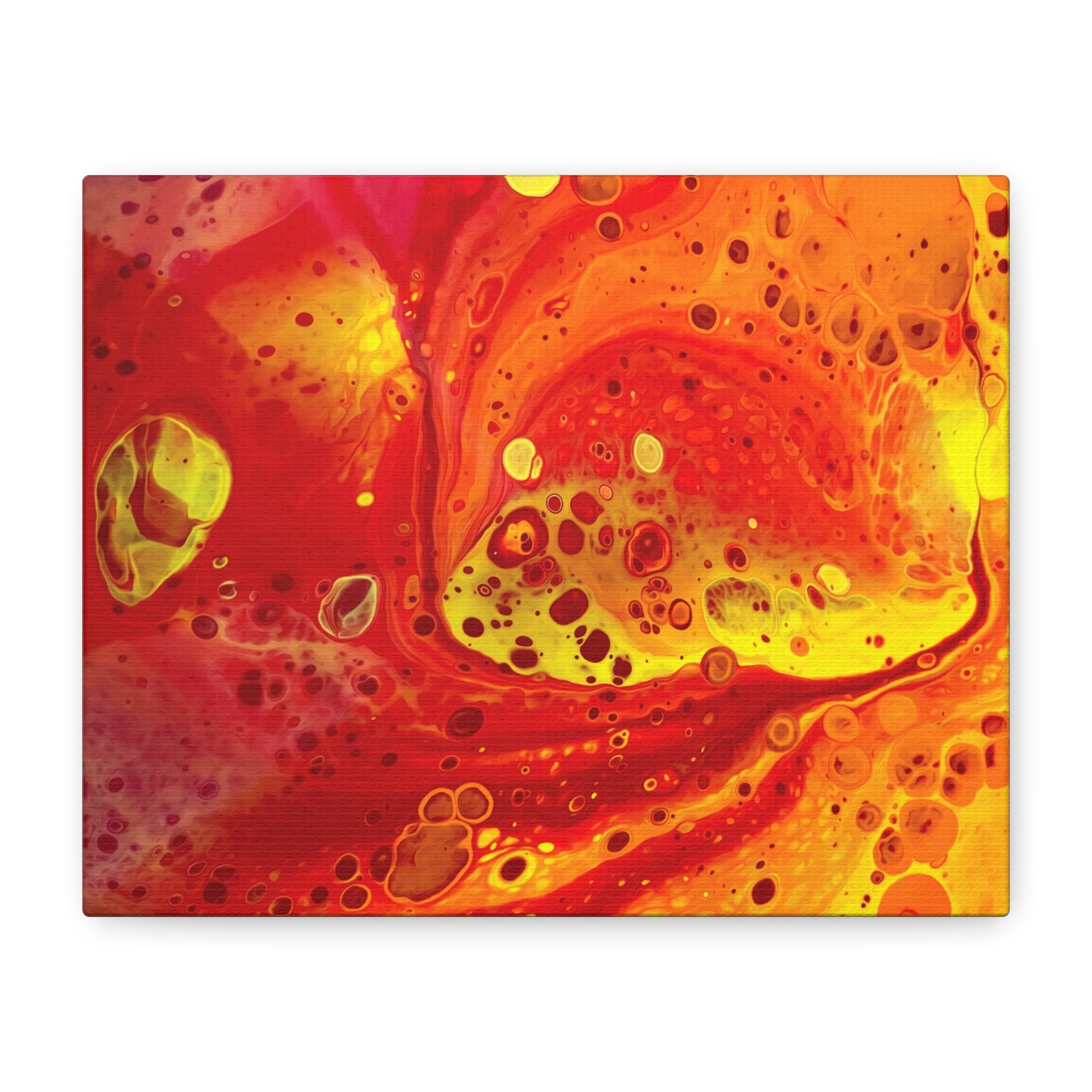Bespattered Facade Flamin' Hot Stretched Matte Canvas Art Prints | Multiple Sizes