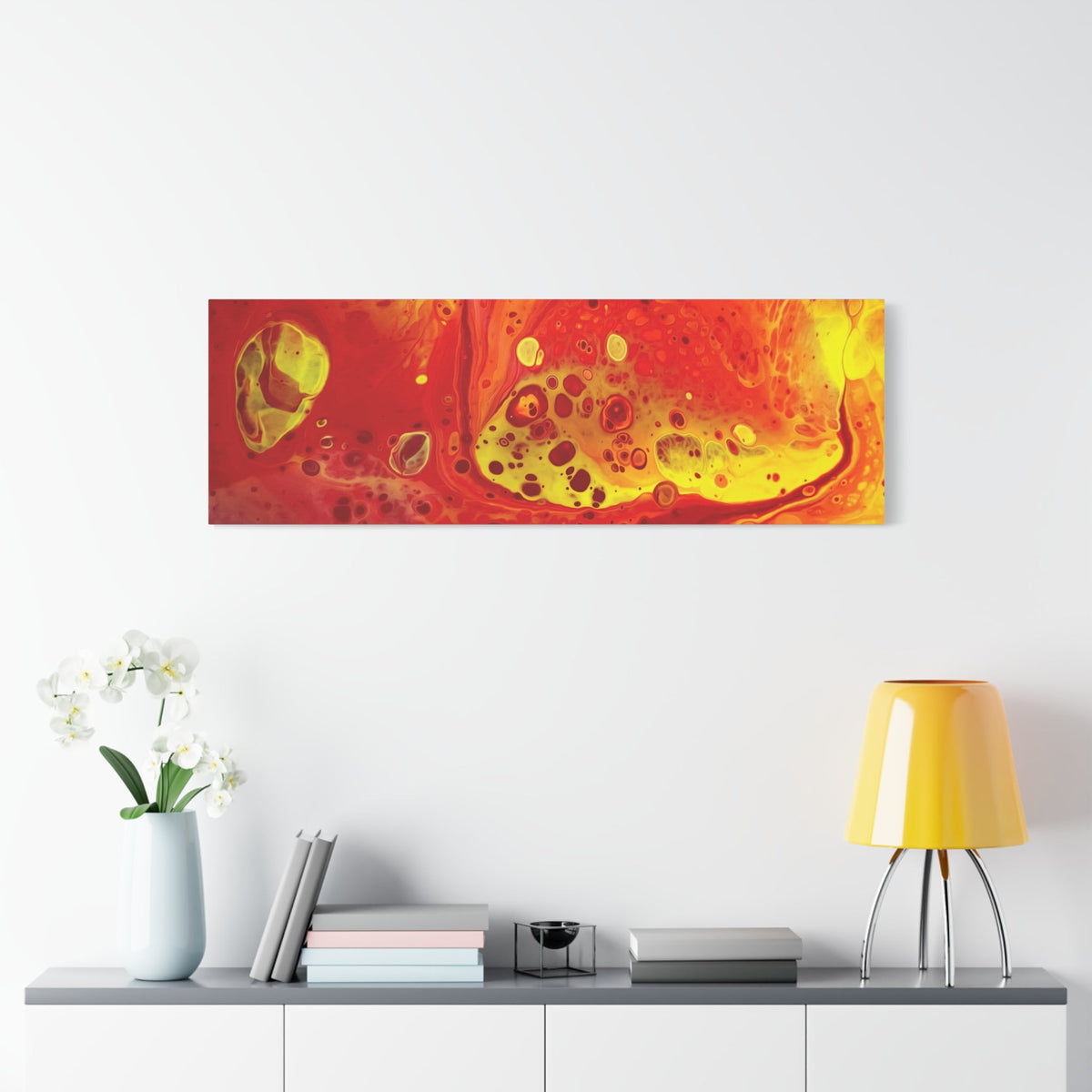 Bespattered Facade Flamin' Hot Stretched Matte Canvas Art Prints | Multiple Sizes