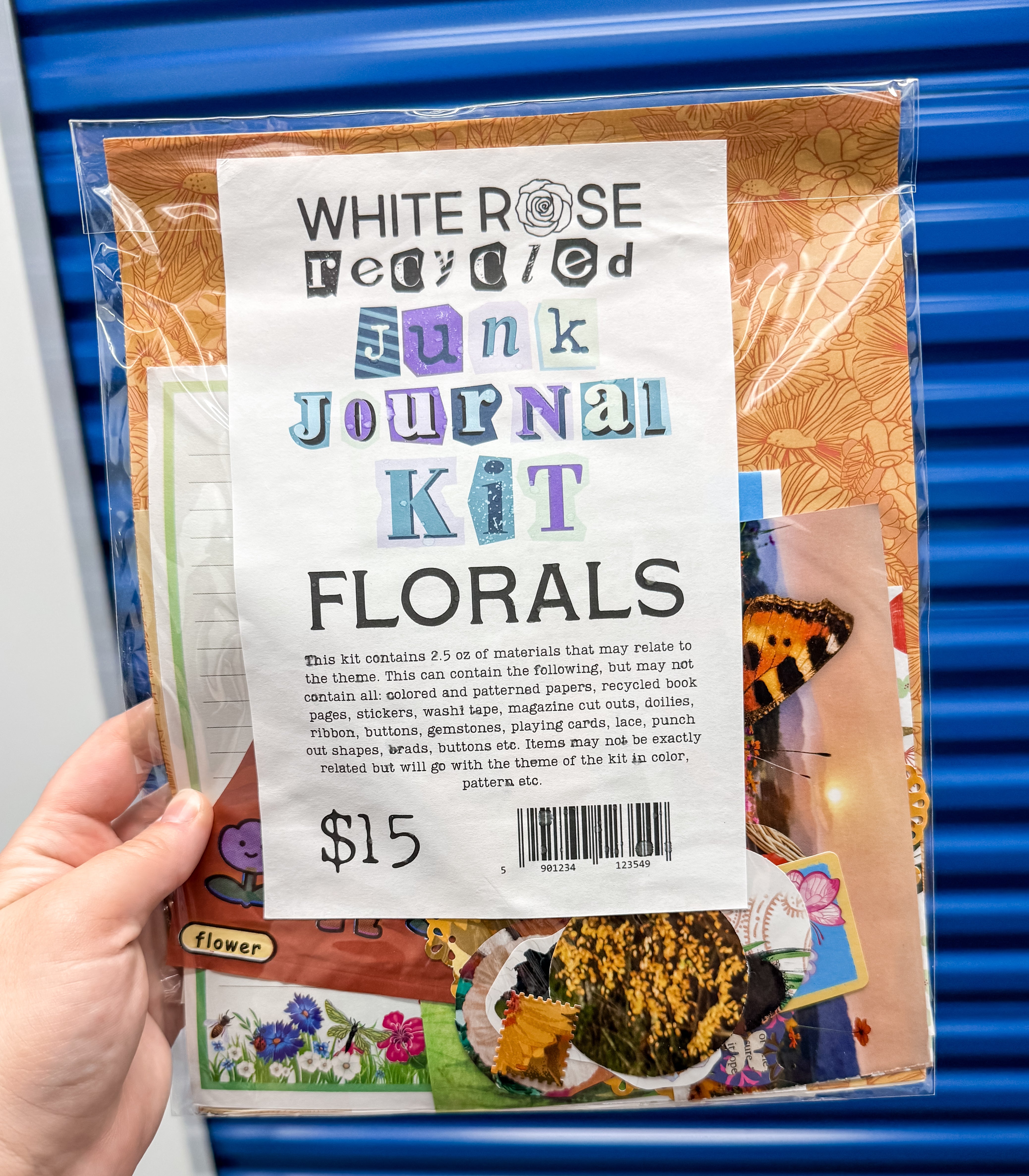 White Rose Recycled: Junk Journal Kit - Floral Themed Kit