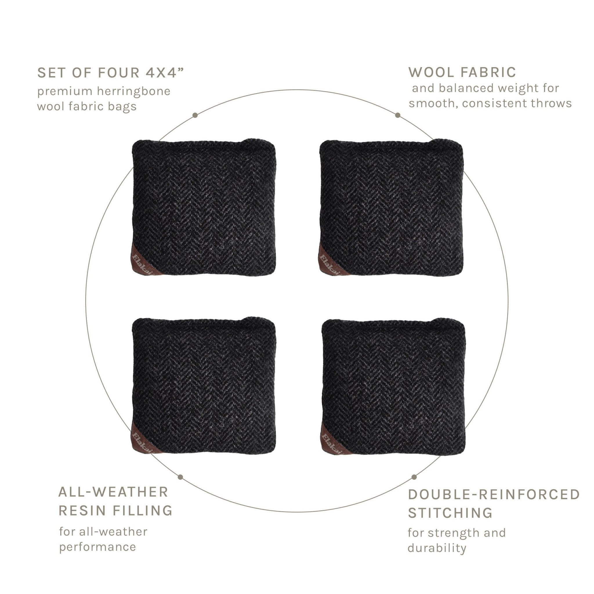 4-in Travel Herringbone Cornhole Bags | Premium All-Weather Collection