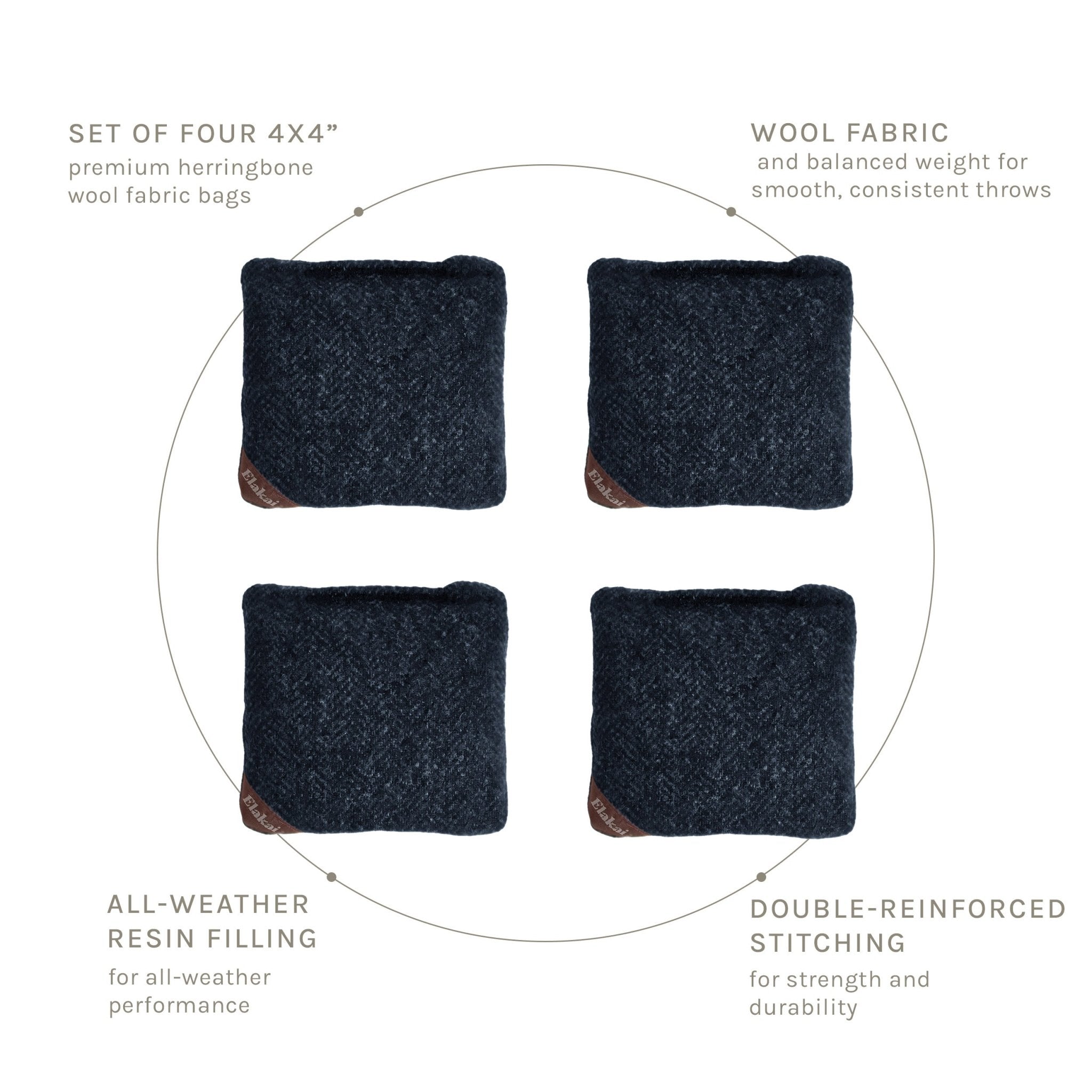 4-in Travel Herringbone Cornhole Bags | Premium All-Weather Collection