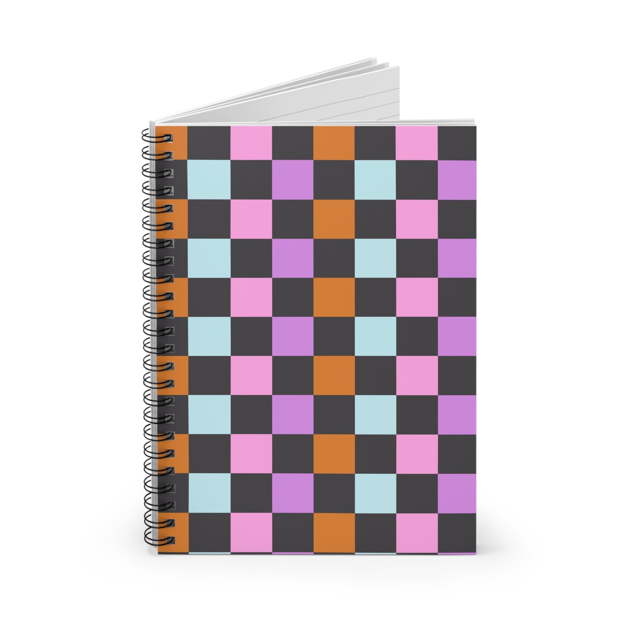Retro Checkered pattern Spiral Notebook - Ruled Line