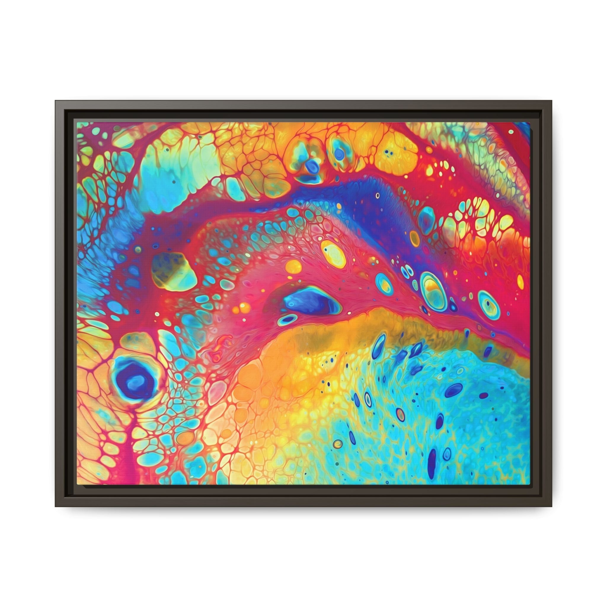 Bespattered Facade Rainbow Galaxy Framed Canvas Art Print | 3 Frame Colors | Multiple Sizes