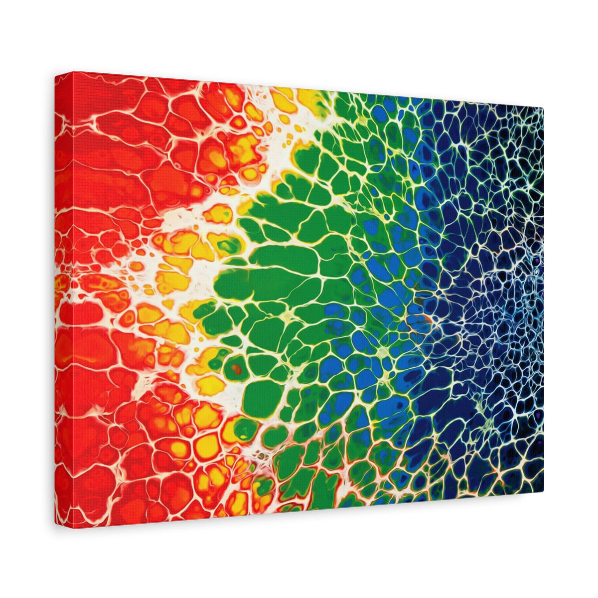 Bespattered Facade Rainbow Seaside Stretched Matte Canvas Art Prints | Multiple Sizes