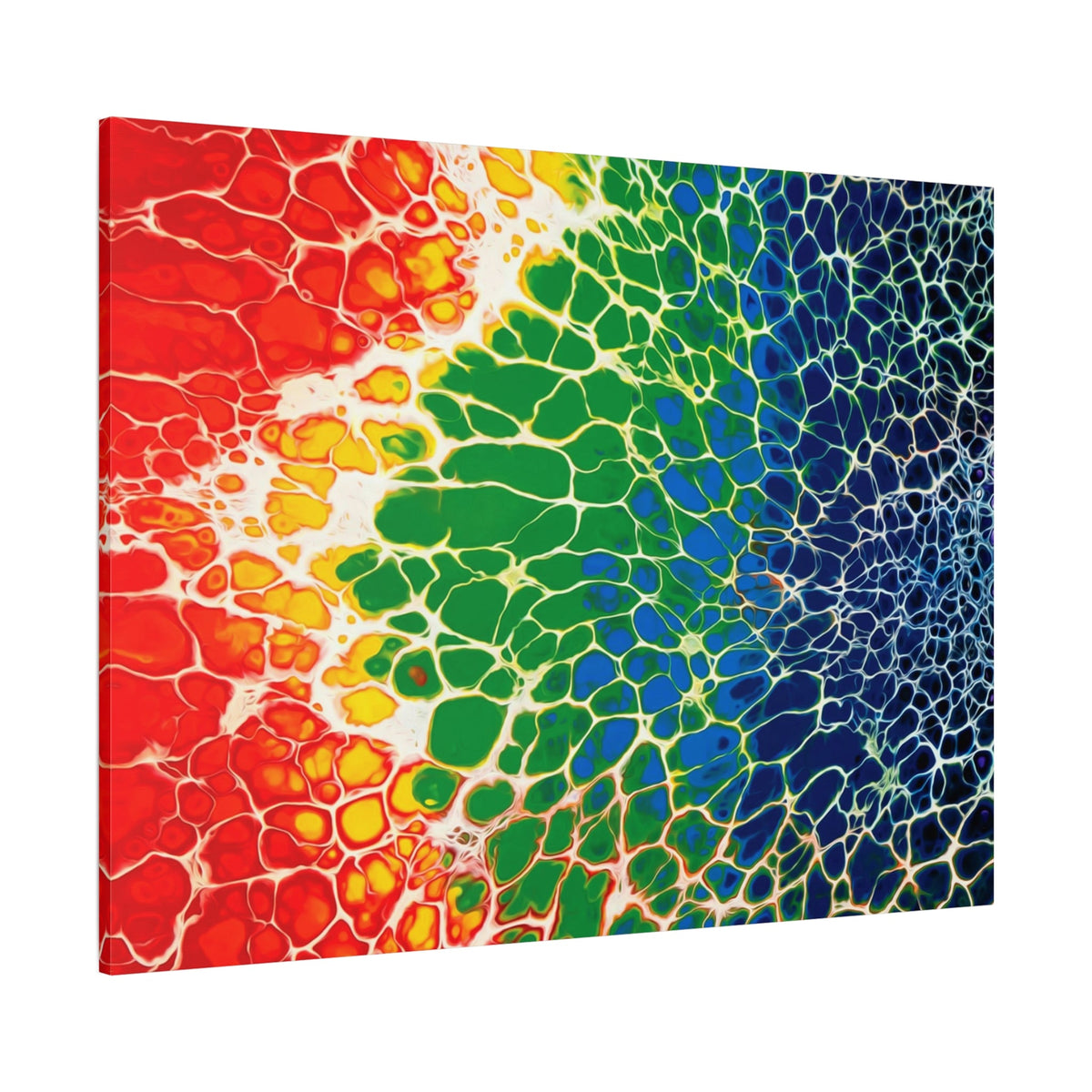 Bespattered Facade Rainbow Seaside Stretched Matte Canvas Art Prints | Multiple Sizes