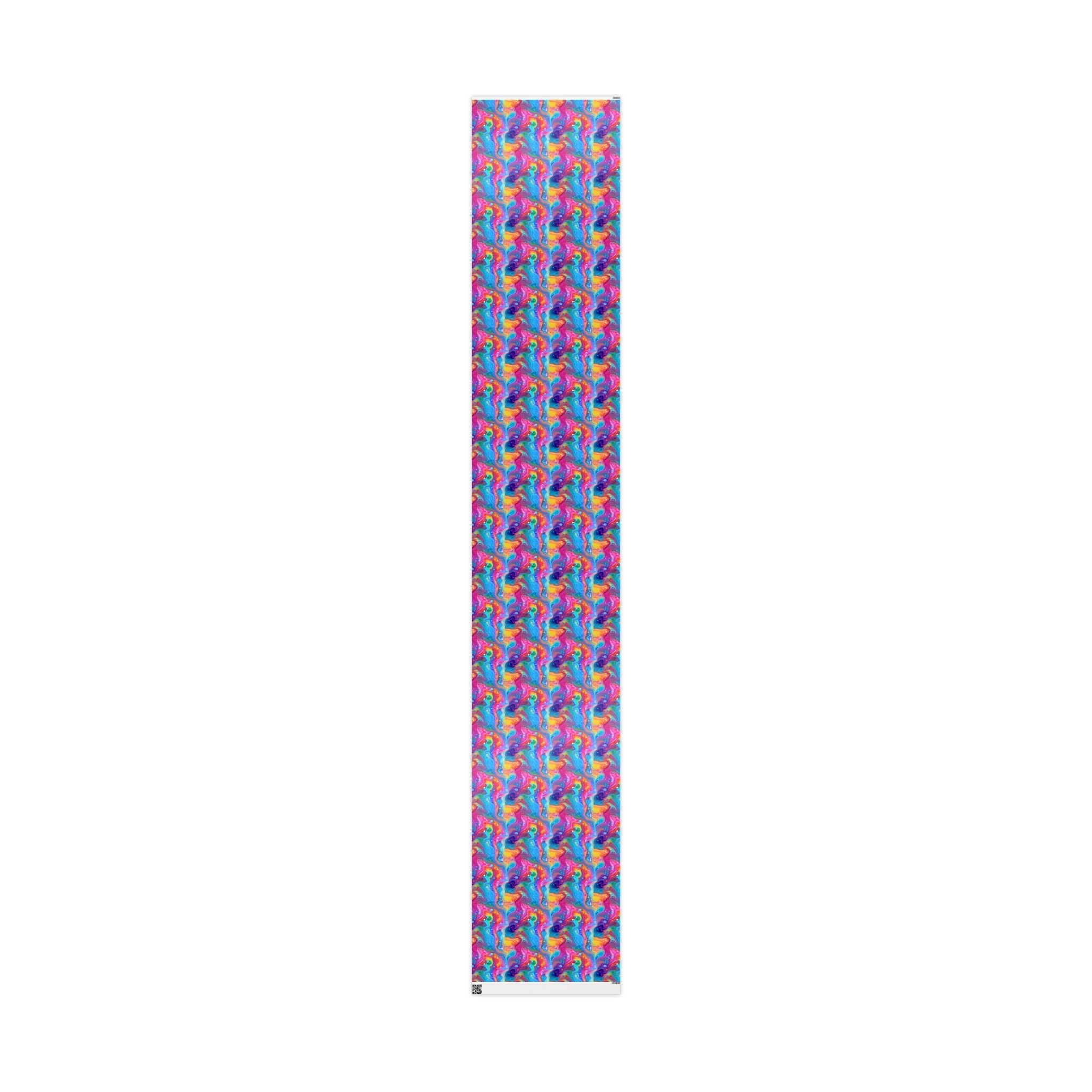 Bespattered Facade Rainbow Flow Wrapping Paper | Three Sizes | Glossy or Matte