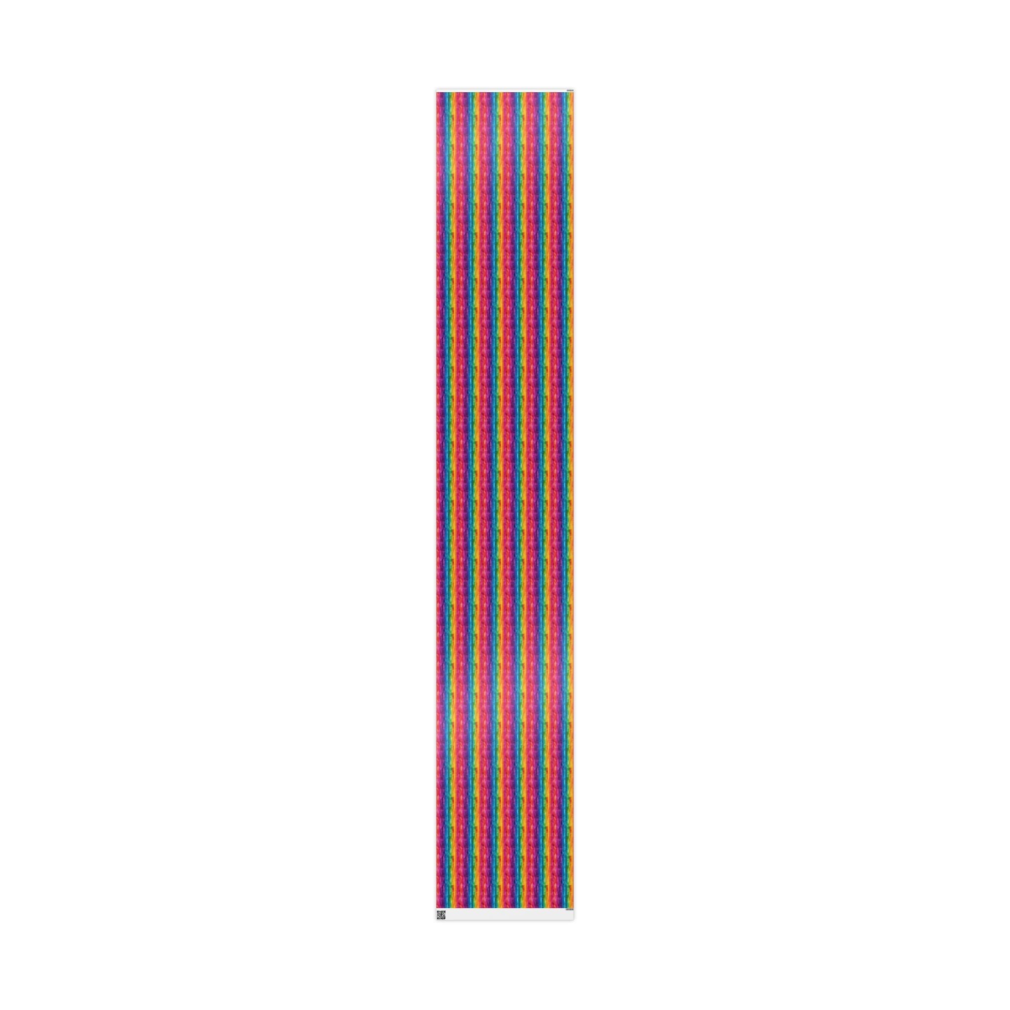 Bespattered Facade Rainbow Stripes Wrapping Paper | Three Sizes | Glossy or Matte