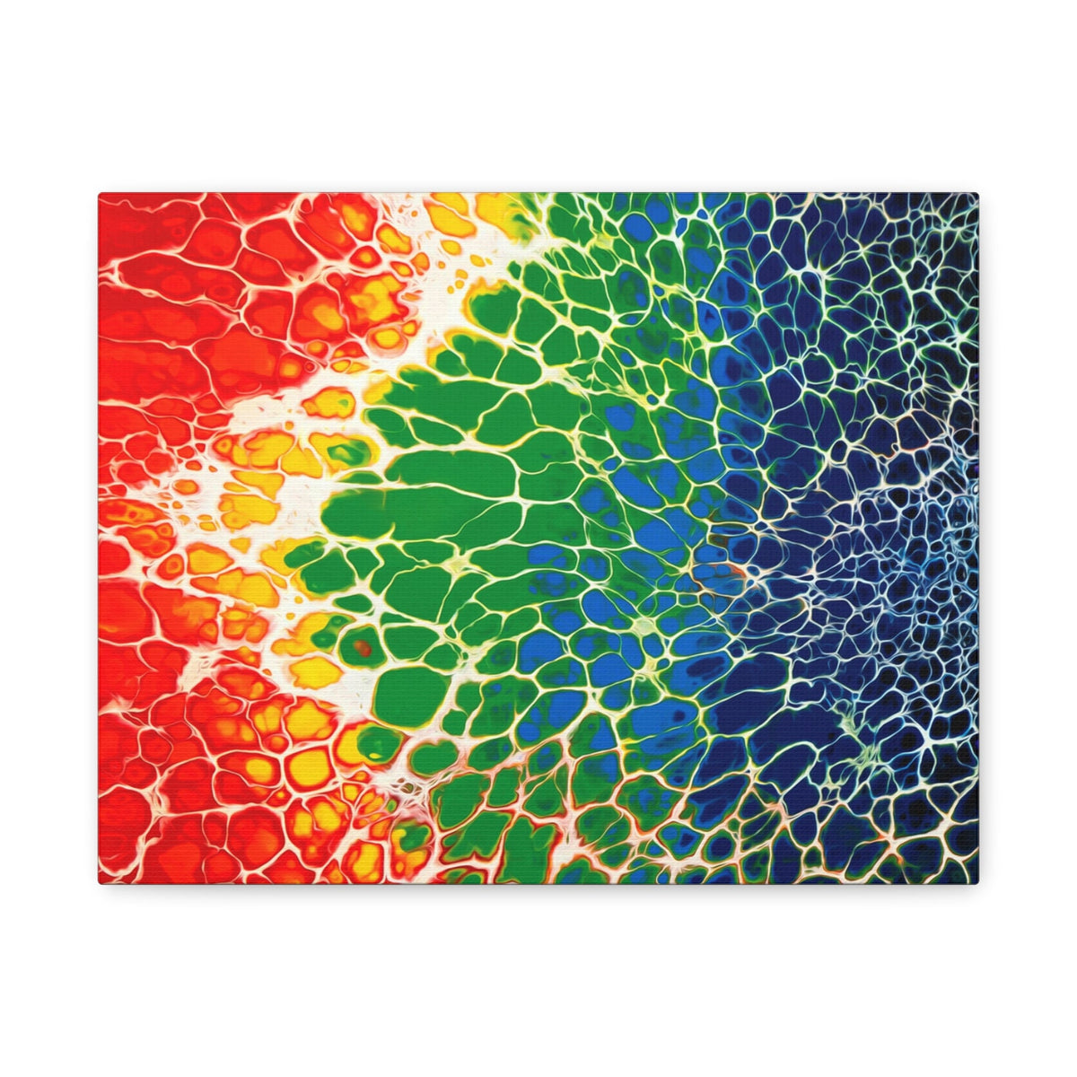 Bespattered Facade Rainbow Seaside Stretched Matte Canvas Art Prints | Multiple Sizes