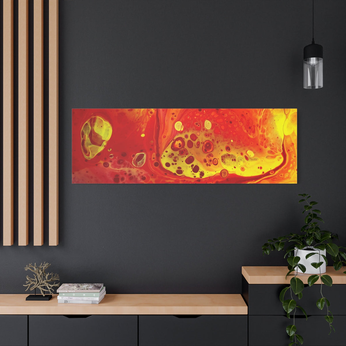 Bespattered Facade Flamin' Hot Stretched Matte Canvas Art Prints | Multiple Sizes