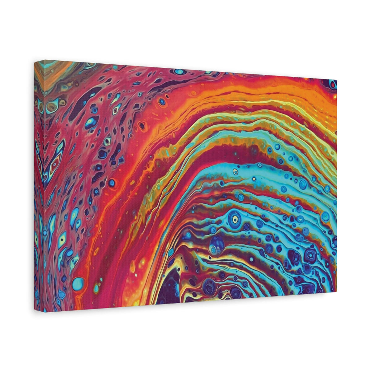 Bespattered Facade Rainbow Rings Stretched Matte Canvas Art Prints | Multiple Sizes
