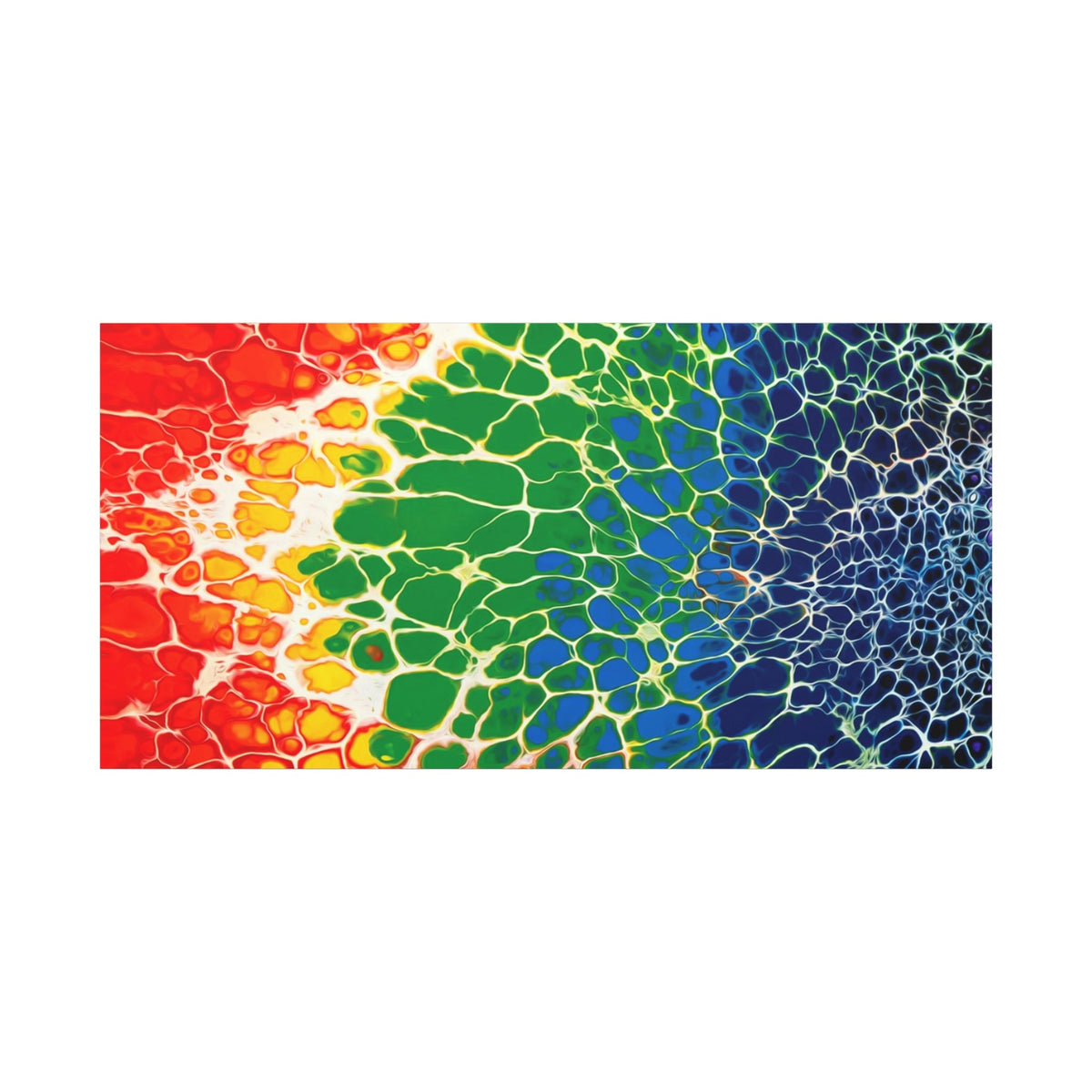 Bespattered Facade Rainbow Seaside Stretched Matte Canvas Art Prints | Multiple Sizes