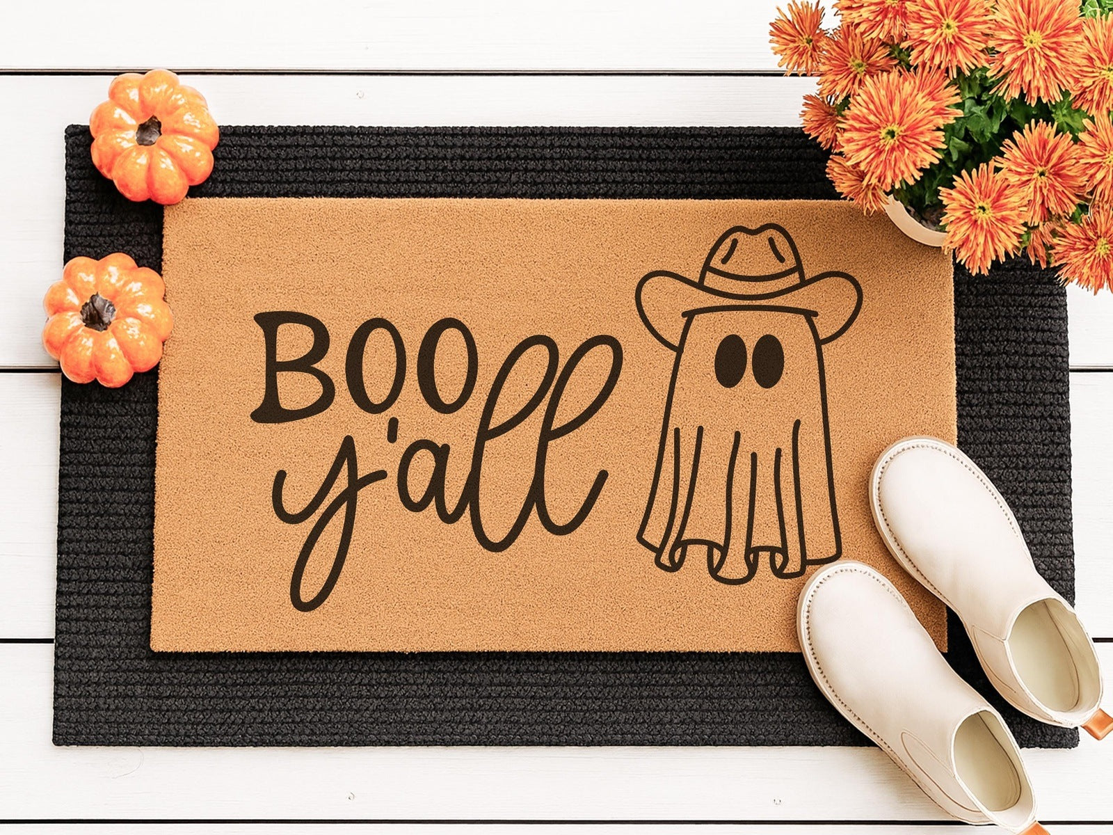 Boo Y’all Cowboy Ghost Halloween Doormat