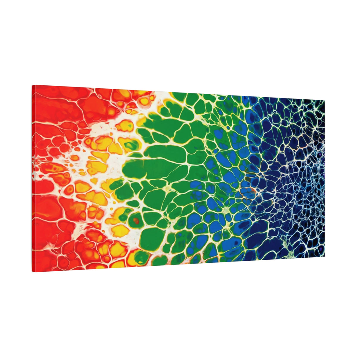 Bespattered Facade Rainbow Seaside Stretched Matte Canvas Art Prints | Multiple Sizes