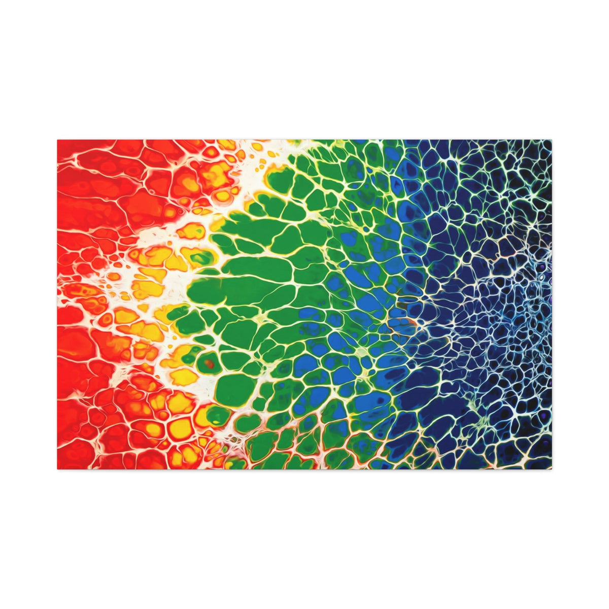 Bespattered Facade Rainbow Seaside Stretched Matte Canvas Art Prints | Multiple Sizes